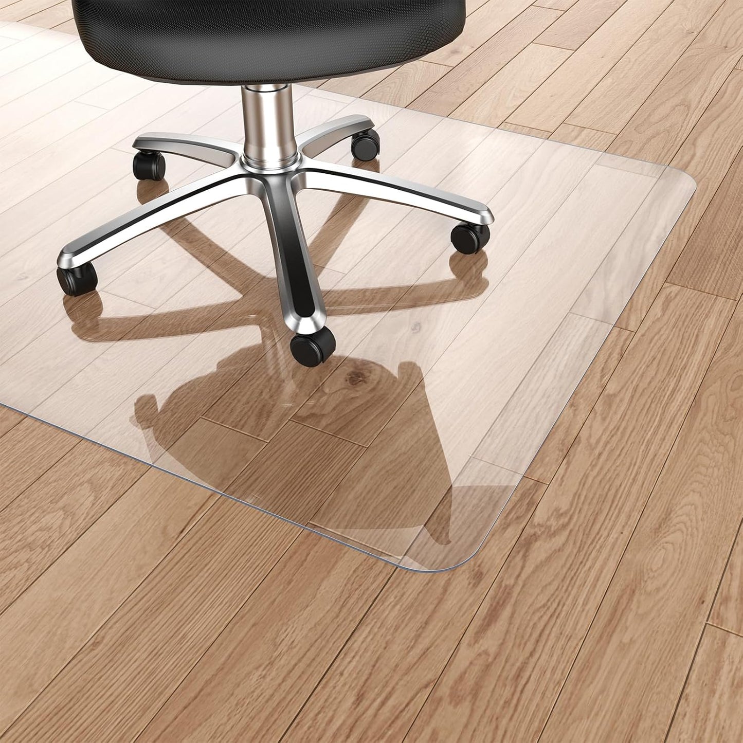 Non-Curling Clear Chair Mat - Protects Floors