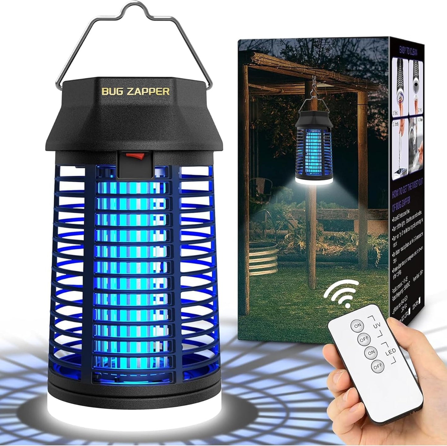 Remote Control Bug Zapper for Indoor and Outdoor Use