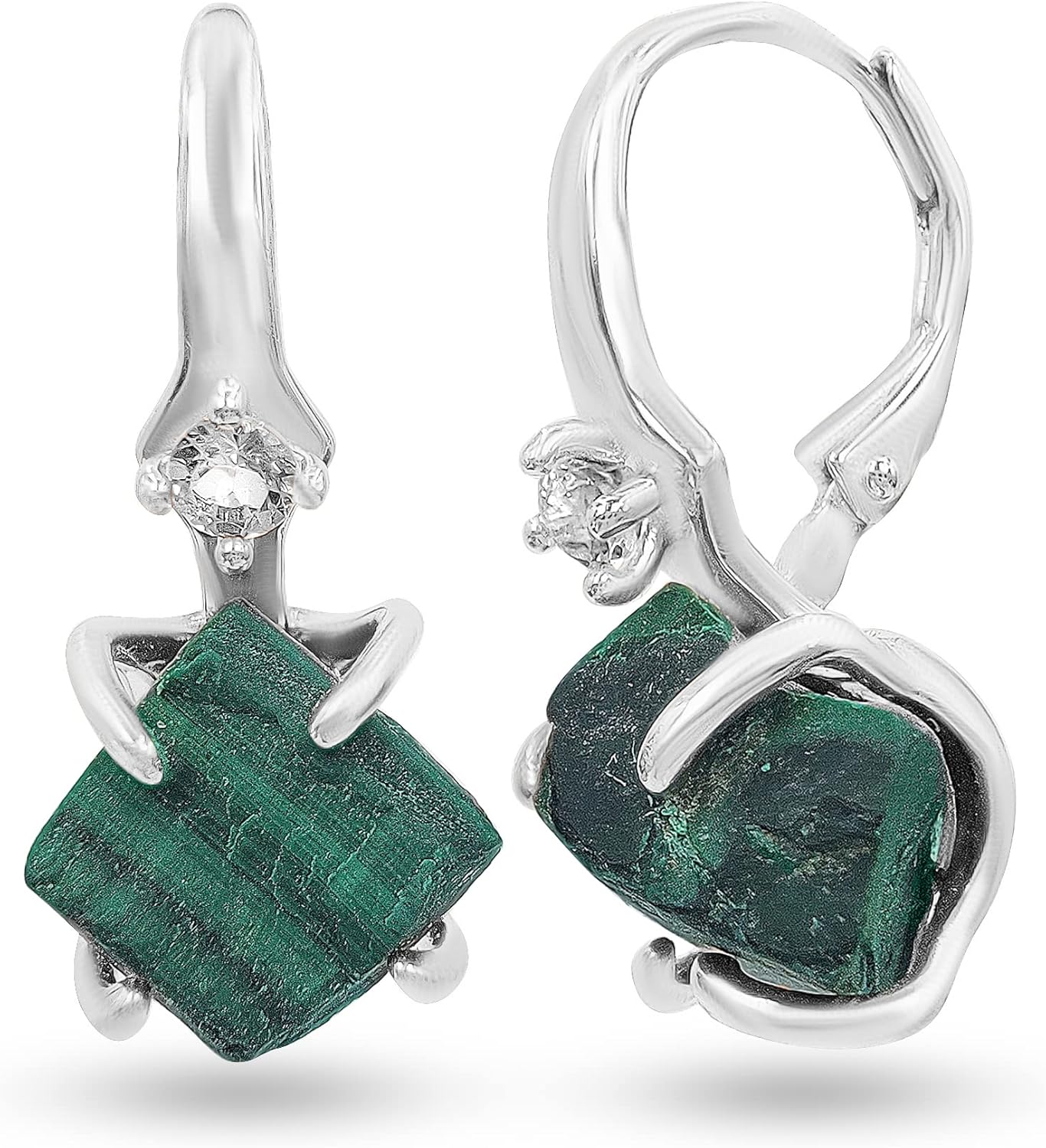 Real Raw Crystal Drop Earrings with Real Gold for Special Gifts