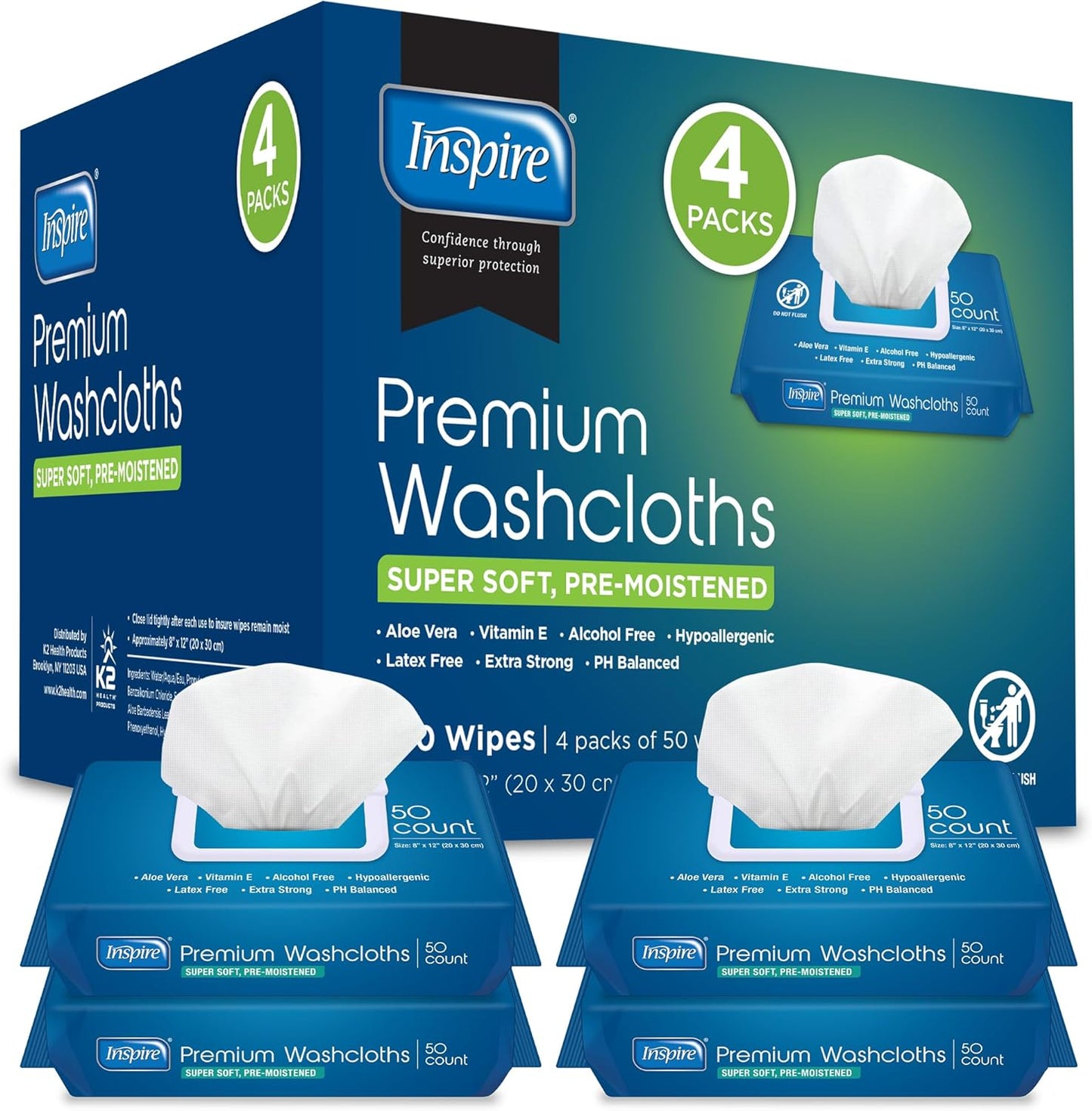 Inspire Adult Wet Wipes | Hygienic Incontinence Care