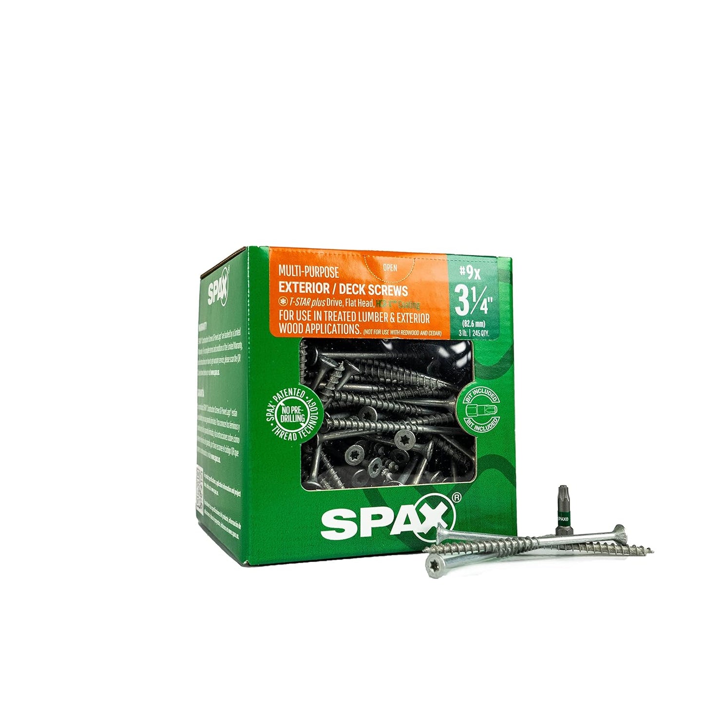 SPAX #9 x 3-1/4 in Exterior Flat Head Deck Screws for Wood