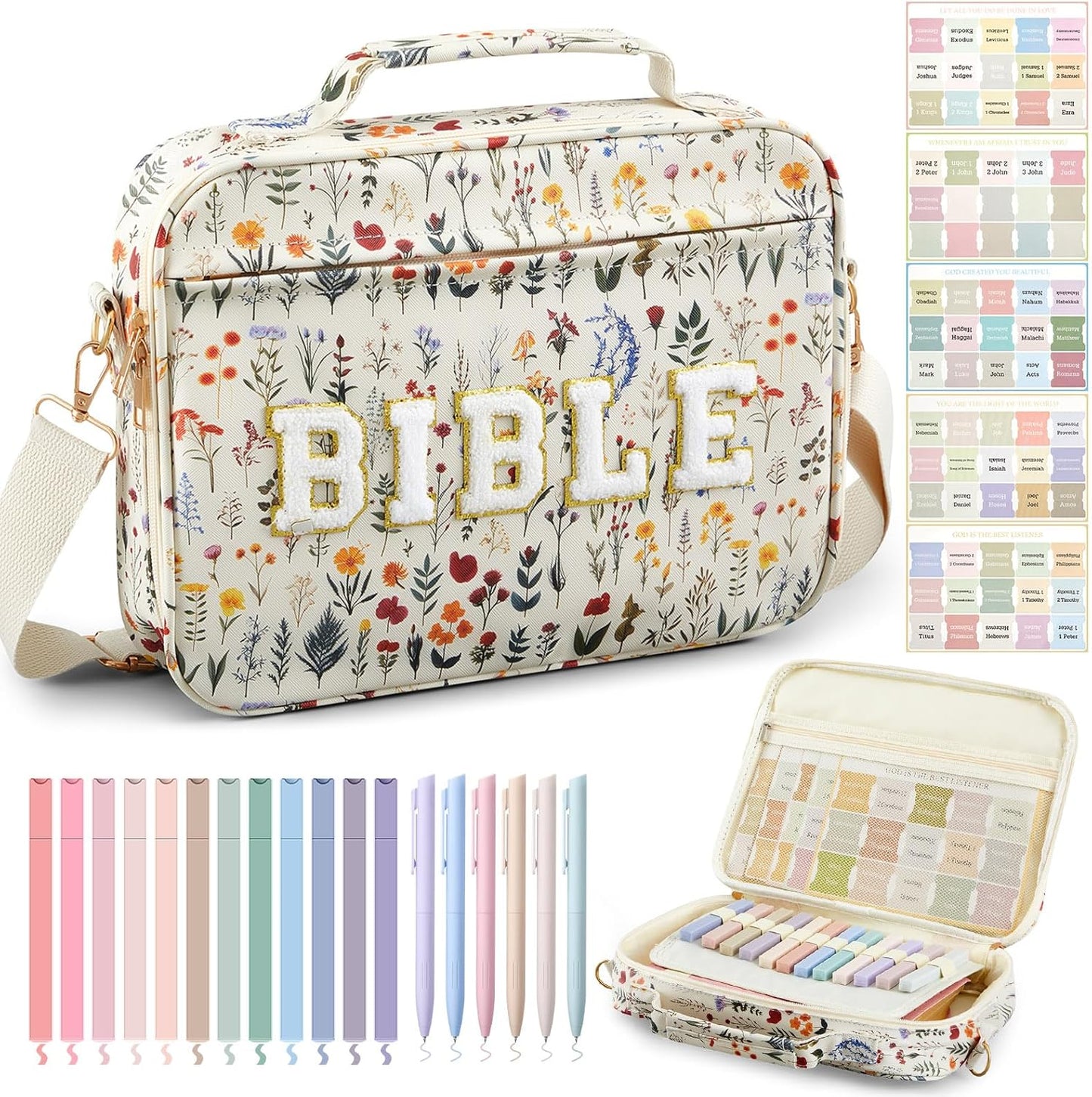 Large Bible Cover Case for Women with Stylish Organization Kit