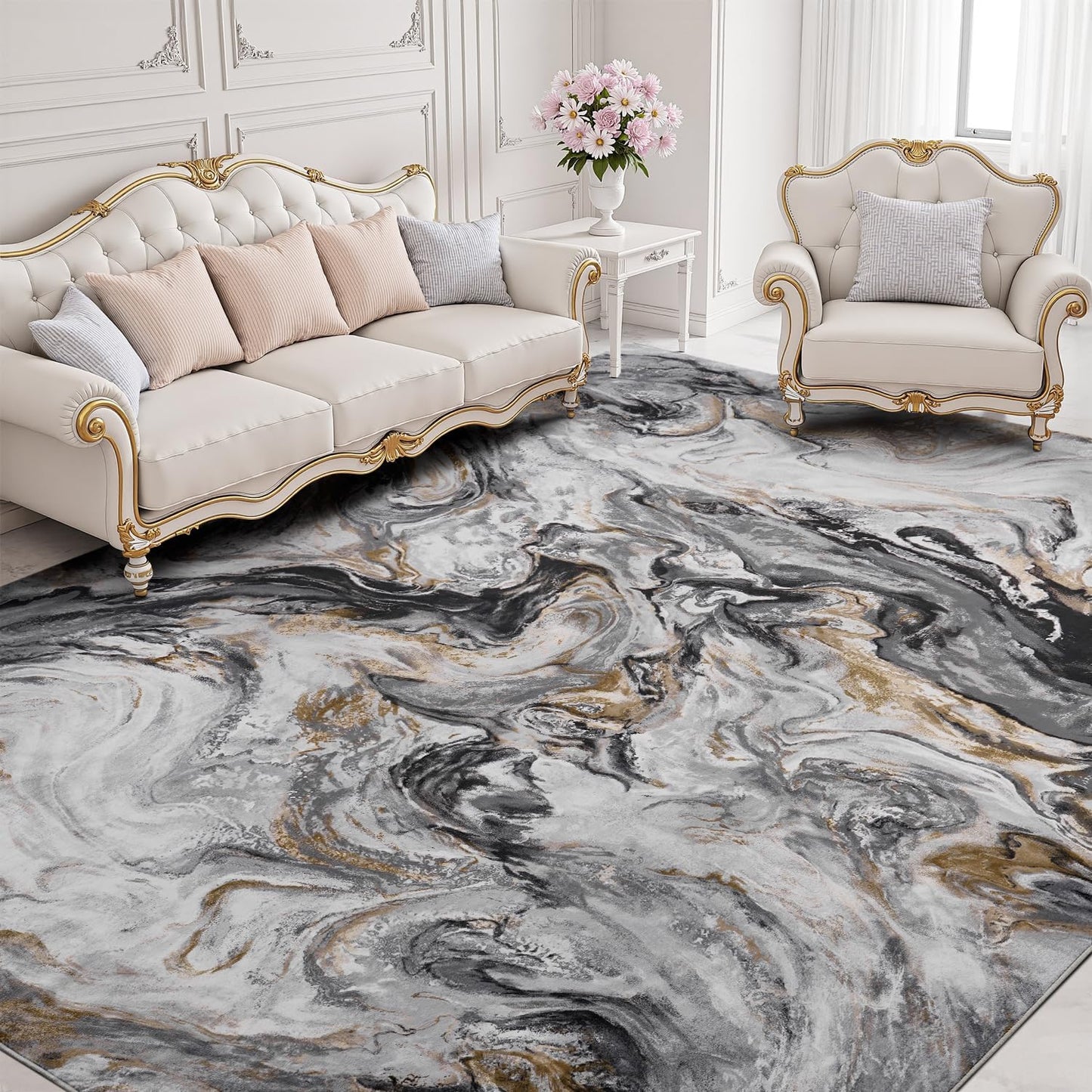 9x12 Area Rugs for Living Room, Modern Abstract Design Carpet