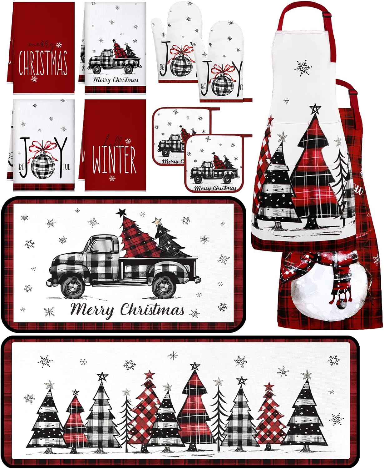 12 Pcs Christmas Kitchen Decor Set for Festive Cooking Fun