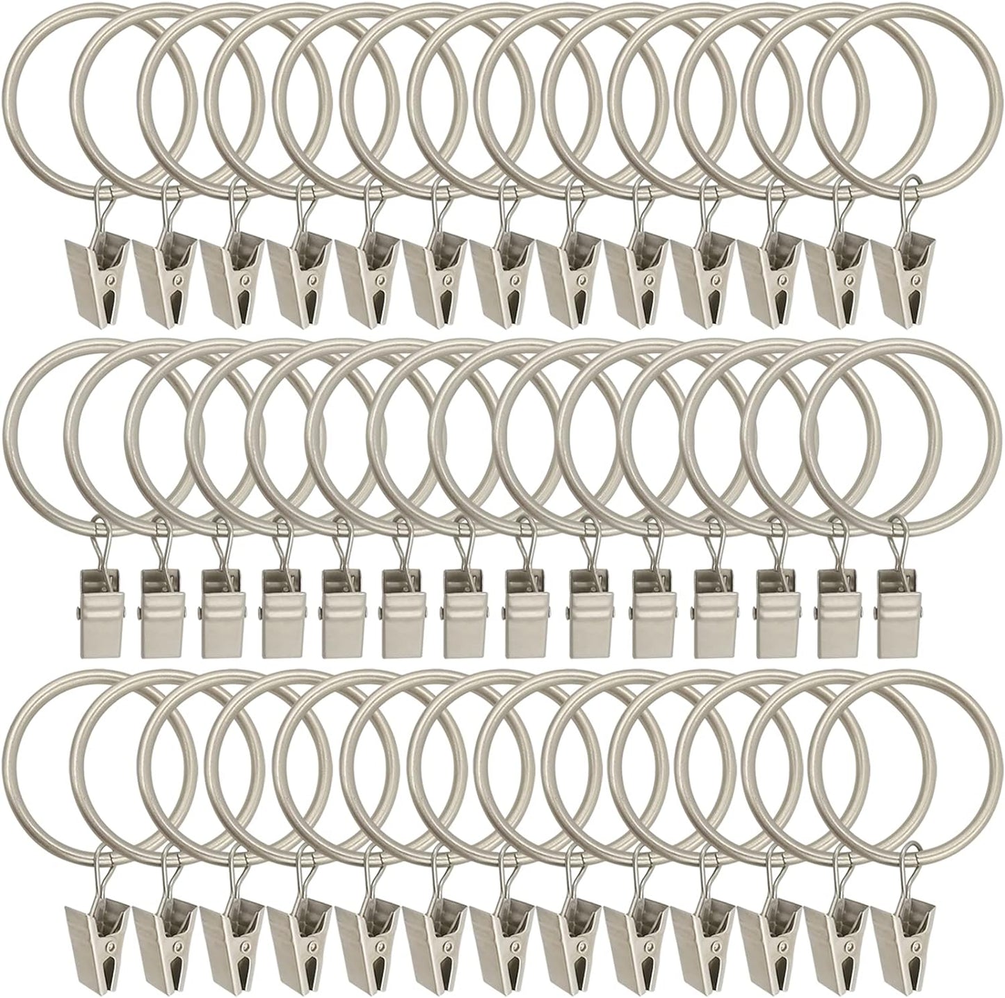 Matte Silver Curtain Rings: Securely hang drapes with ease!