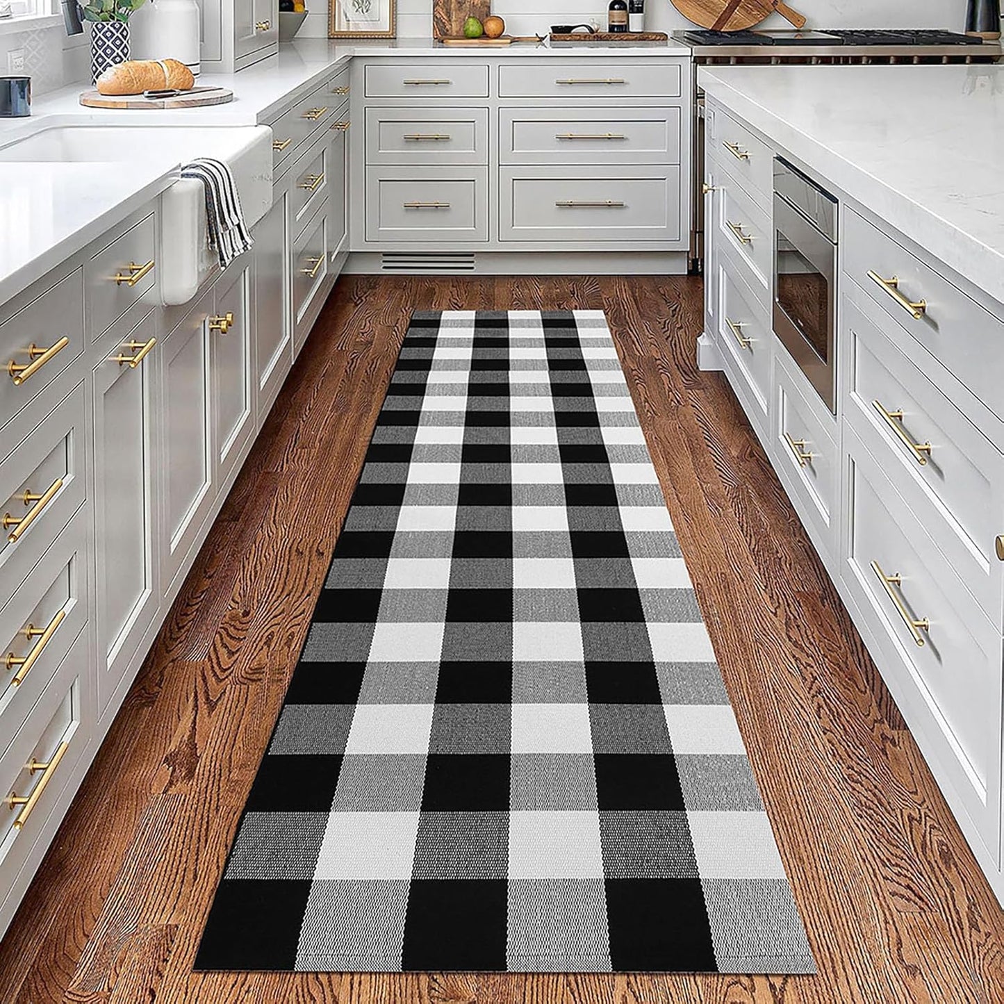 KOZYFLY Buffalo Plaid Rug 2x8 Ft for Hallways and Entryways