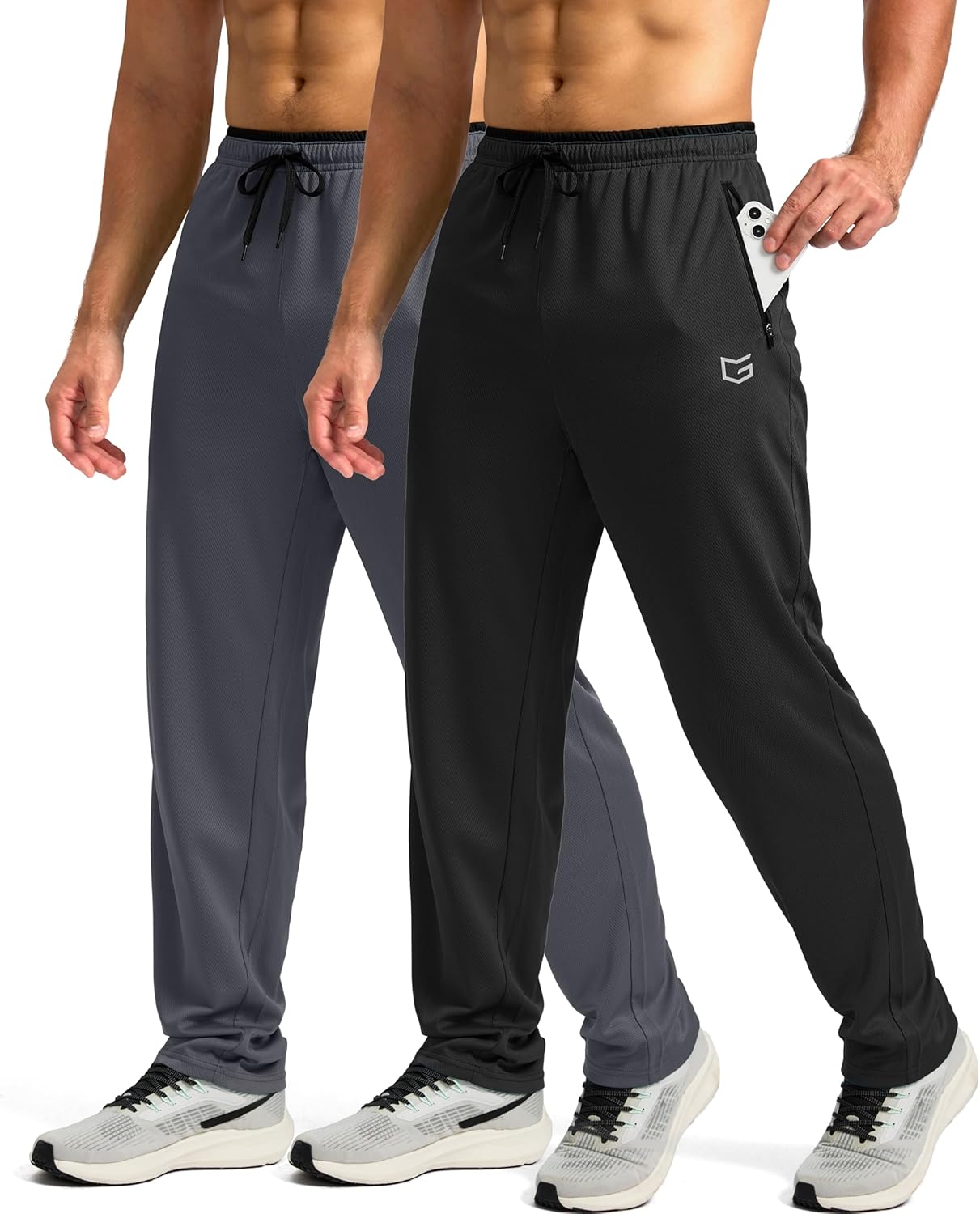 G Gradual Men's Lightweight Athletic Sweatpants with Zipper Pockets