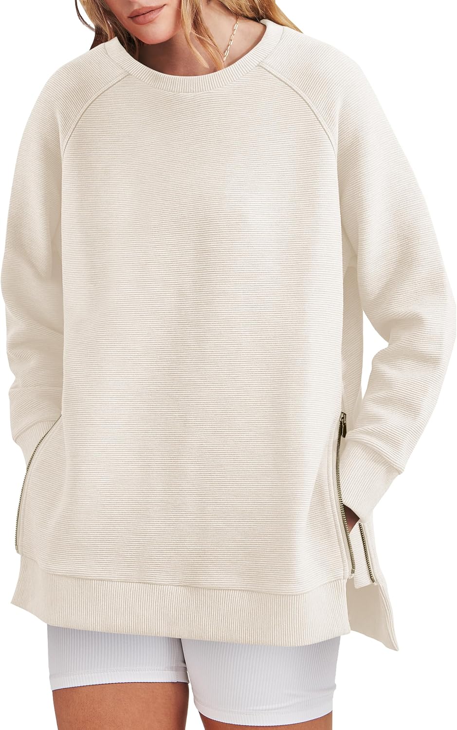 ANRABESS Oversized Side Zip Hoodie: Cozy Spring Style