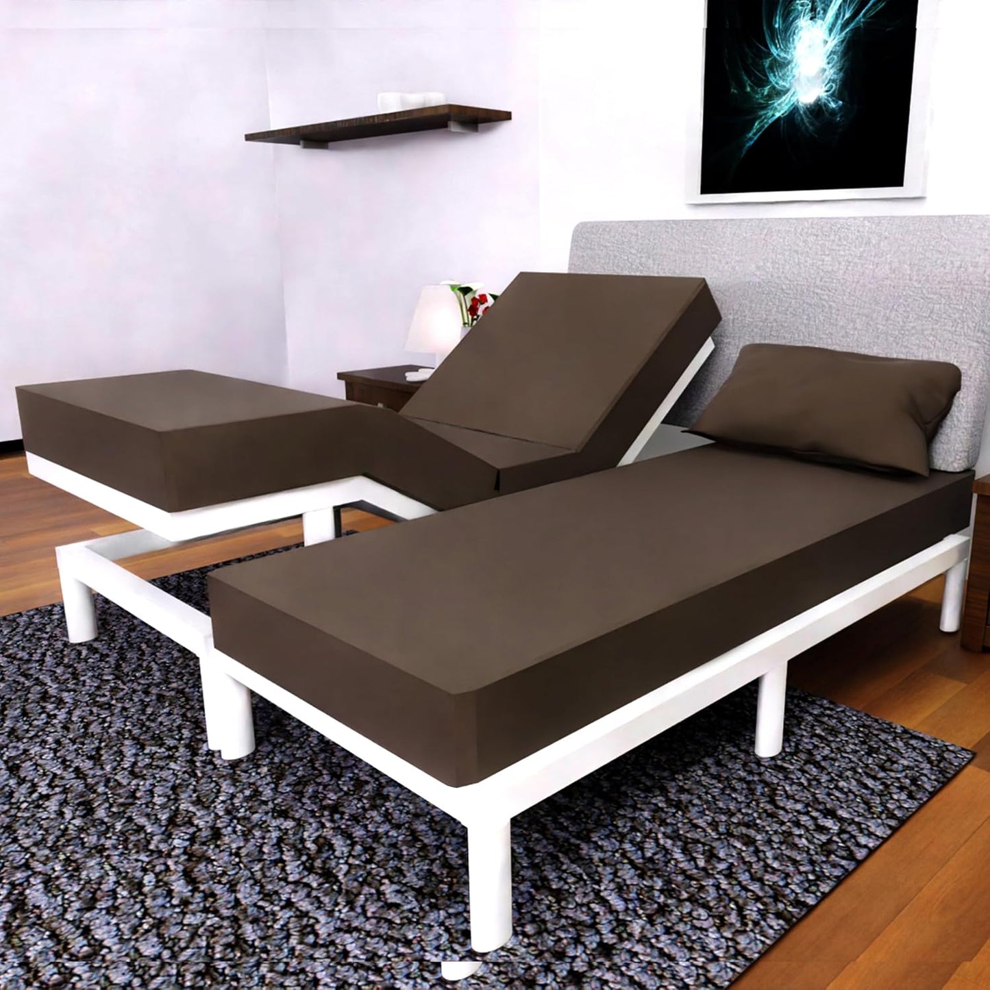 Split California King Sheets Sets - 5 Pcs for Adjustable Beds