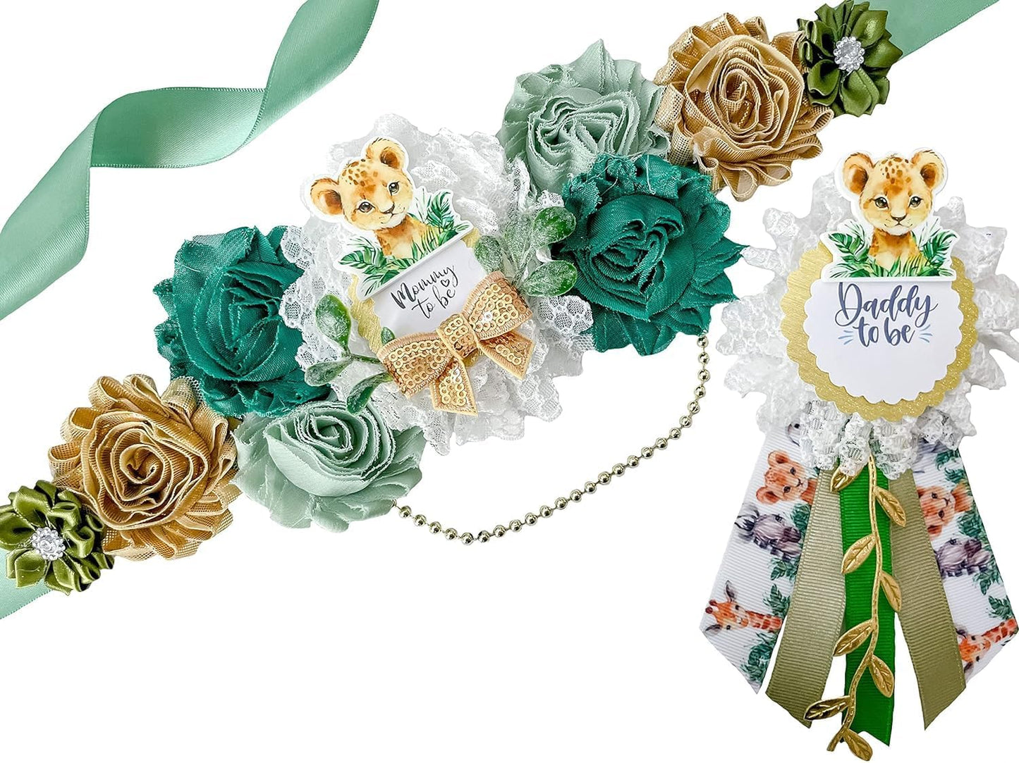 Green Safari Baby Shower Mom to Be Maternity Sash for Celebrations