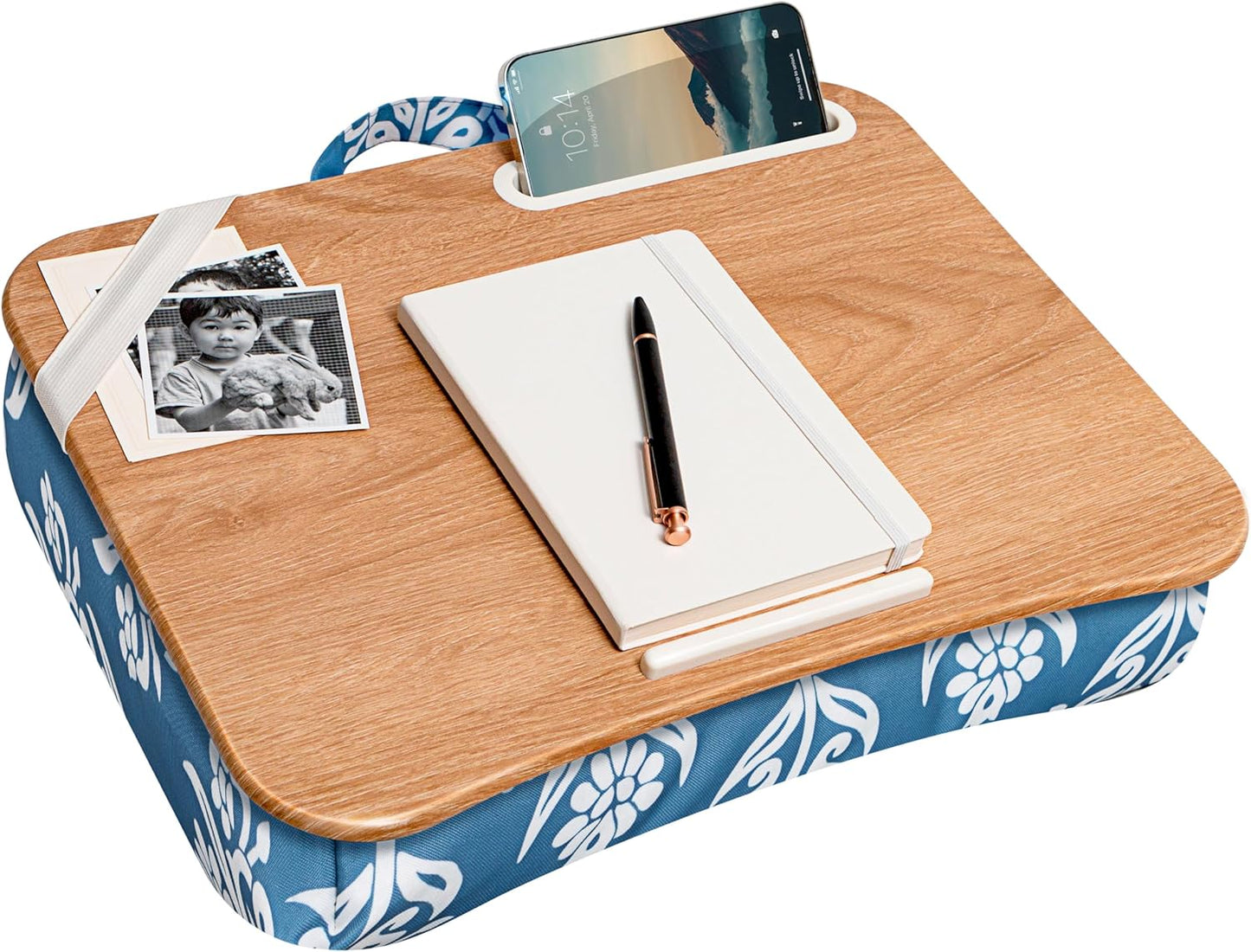 LAPGEAR Designer Lap Desk with Phone Holder for 15.6 Inch Laptops