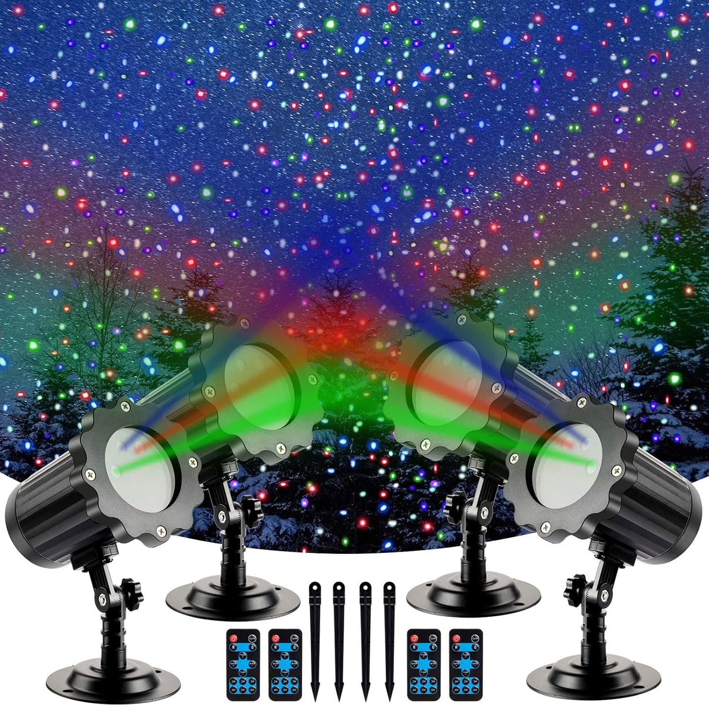 Wireless Remote Retro Star Christmas Laser Lights