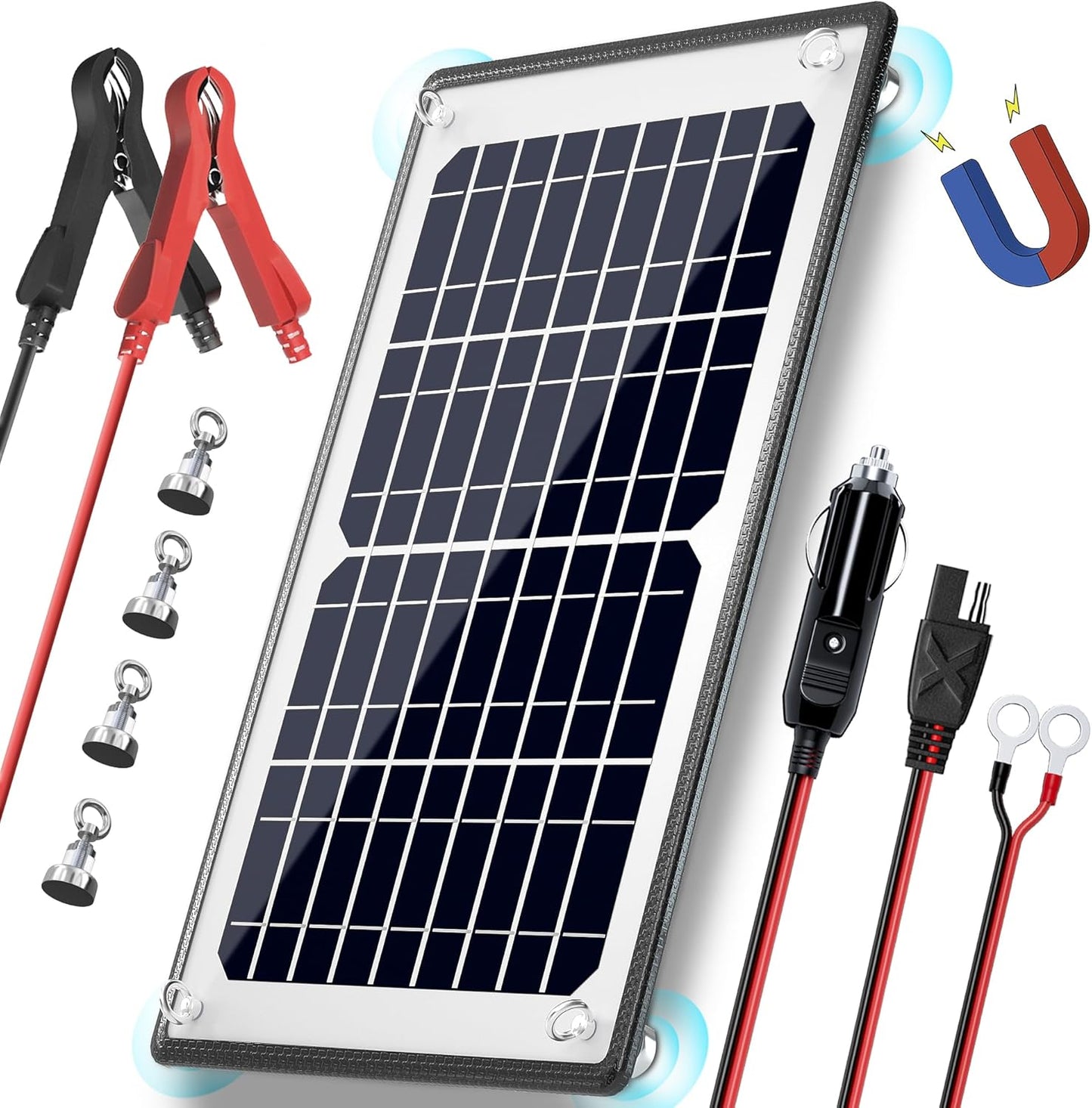 POWOXI 10W 12V Magnetic Solar Battery Charger for Vehicles