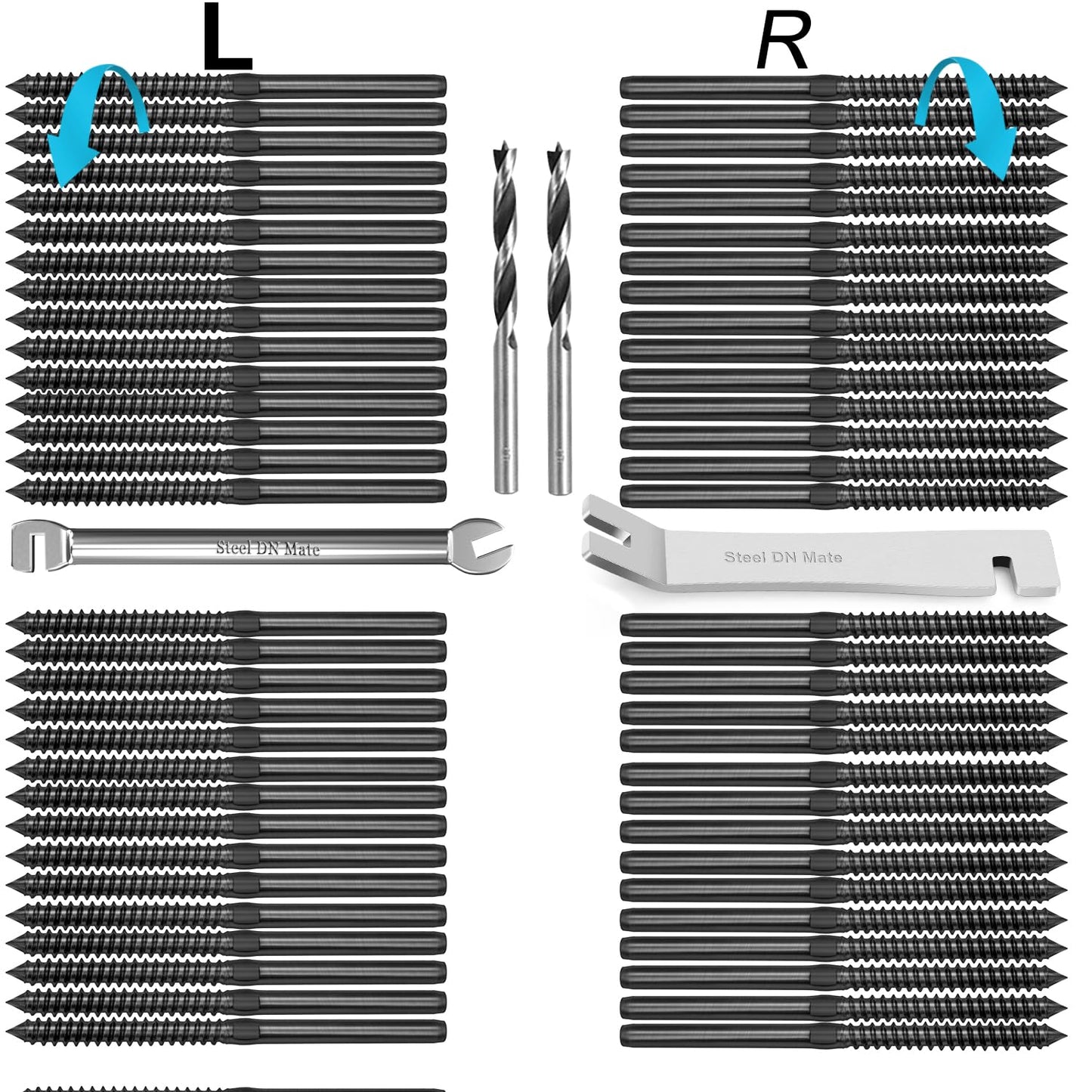 Steel DN Mate 60 Packs Black T316 Stainless Steel Lag Screws