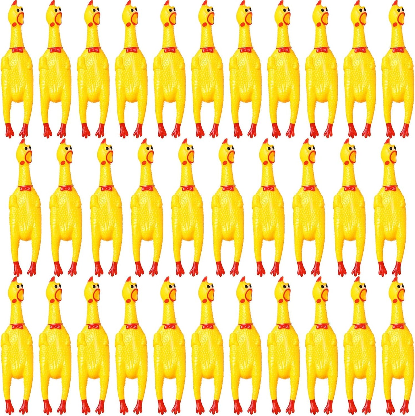 32 Pcs 12ft' Rubber Chicken Dog Toy for Stress Relief and Fun