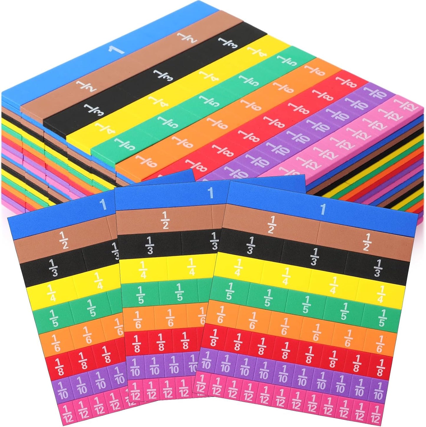 24 Sets Fraction Tiles Set for Engaging Math Learning Fun