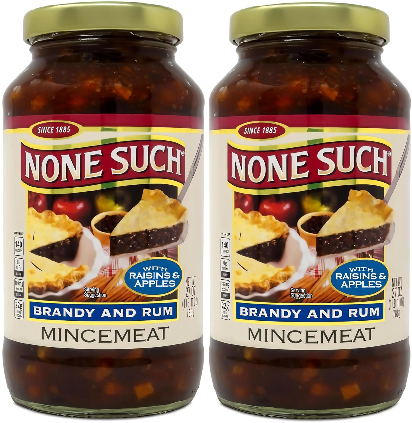 None Such Mincemeat Brandy and Rum Pie Filling with Apples