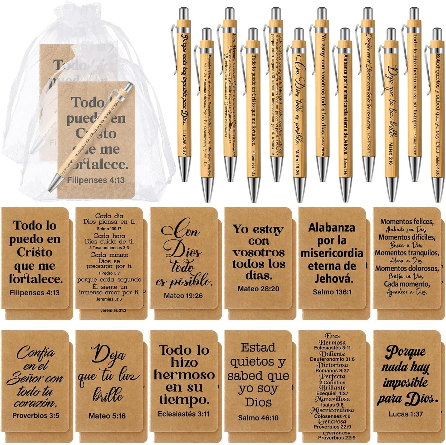 Spanish Christian Notebooks Set Gift Bag