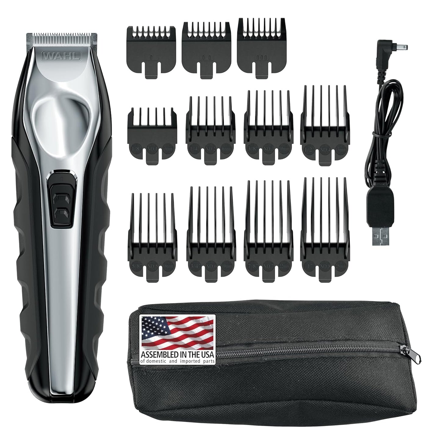 Wahl USA Lithium Ion Total Beard Trimmer for Men with 11 Combs