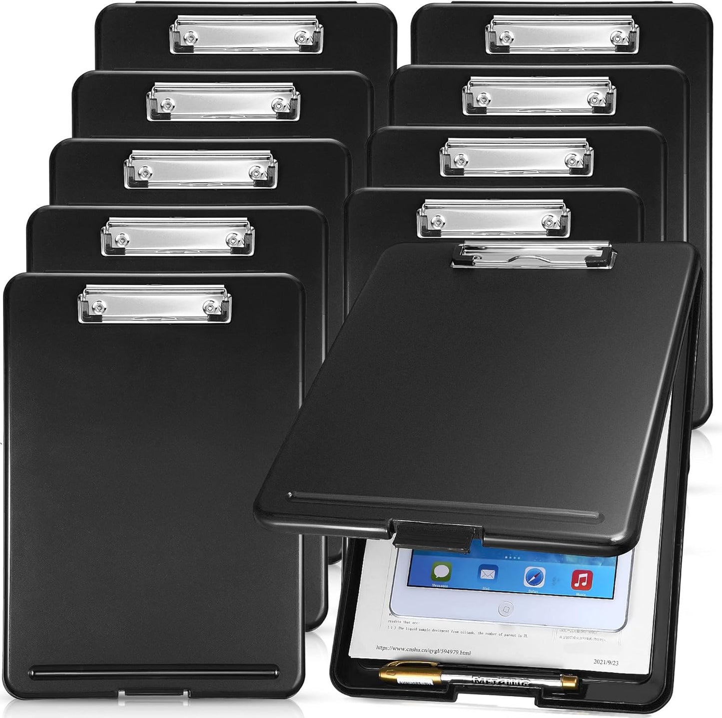 10 Pieces Clipboard with Storage for Home Office and School