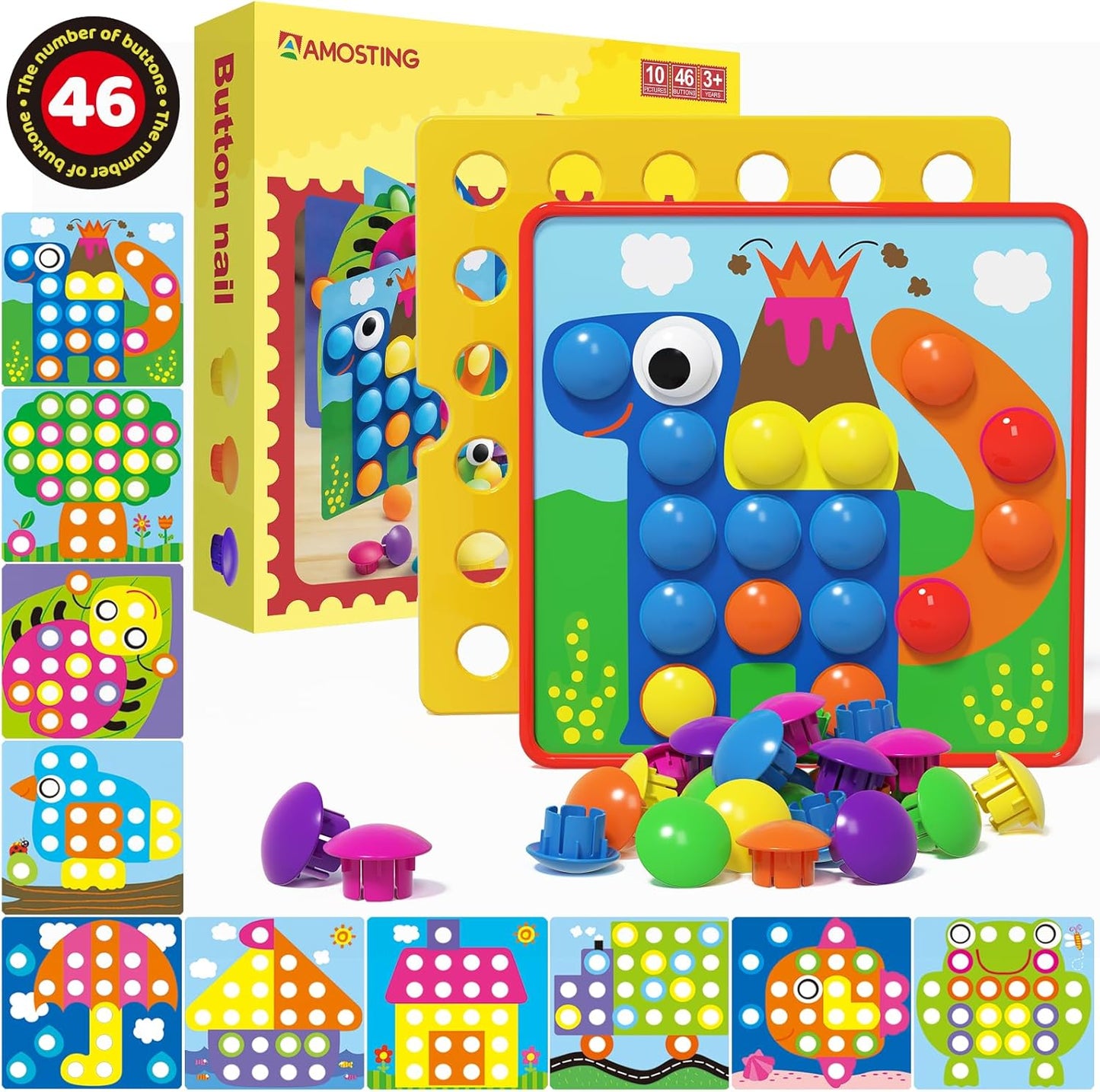 Color Matching Mosaic Pegboard - Educational Fun for Kids