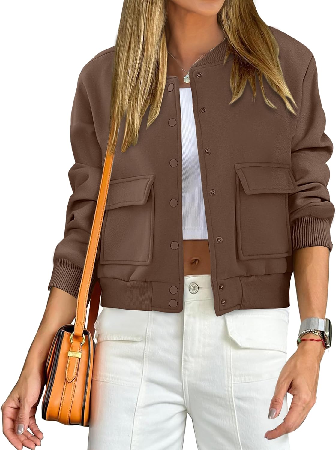 Stylish Women Cropped Bomber Jacket for Trendy Fall Outfits