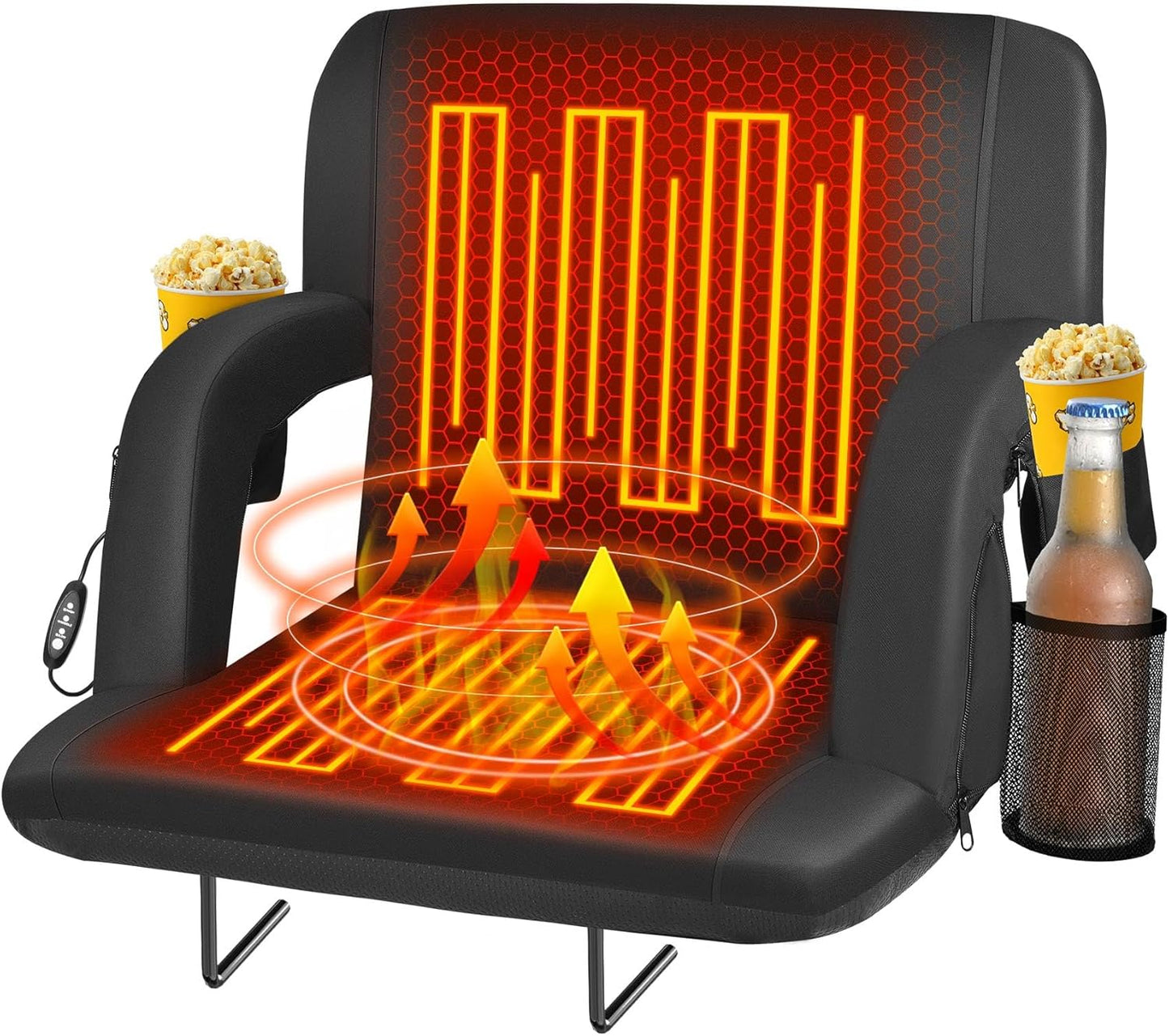 Heated Stadium Seats for Bleachers with Back Support and Comfort