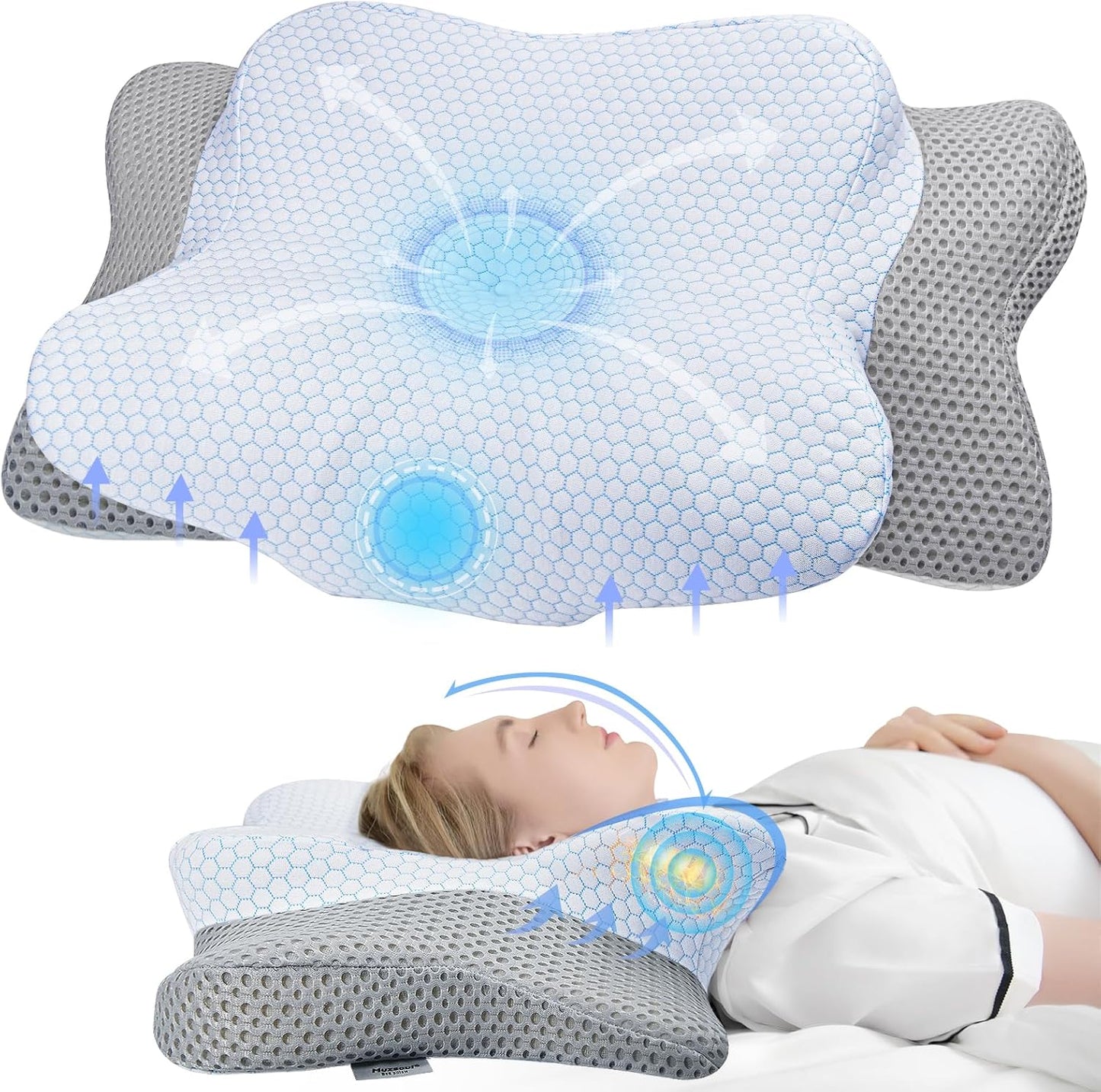 Cervical Pillow for Neck & Shoulder Pain Relief - Ergonomic Design