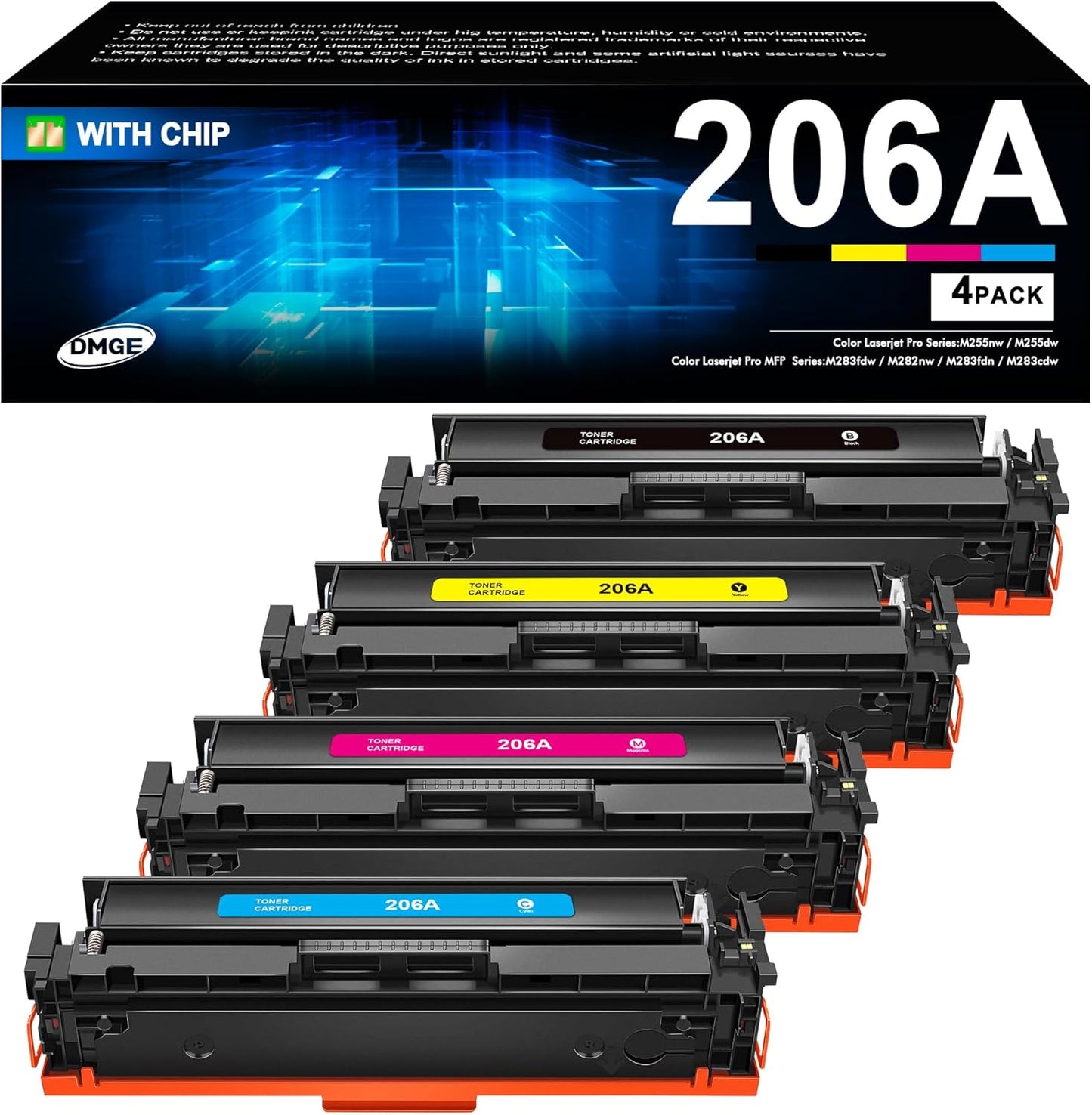 206A Toner Cartridges 4 Pack for HP Color Laserjet Pro MFP