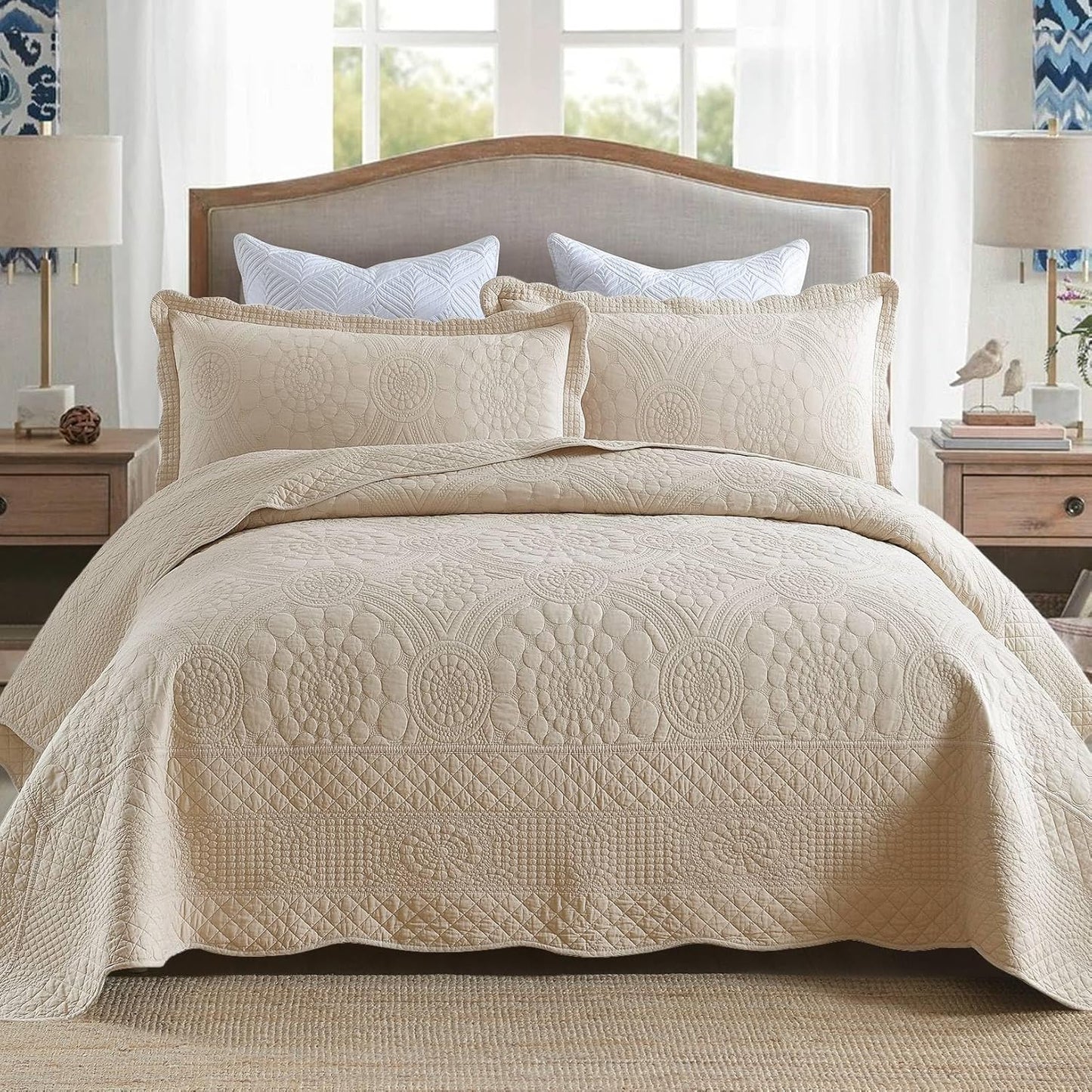 MarCielo 3-Piece Cotton Oversized Bedspread for Cozy Comfort