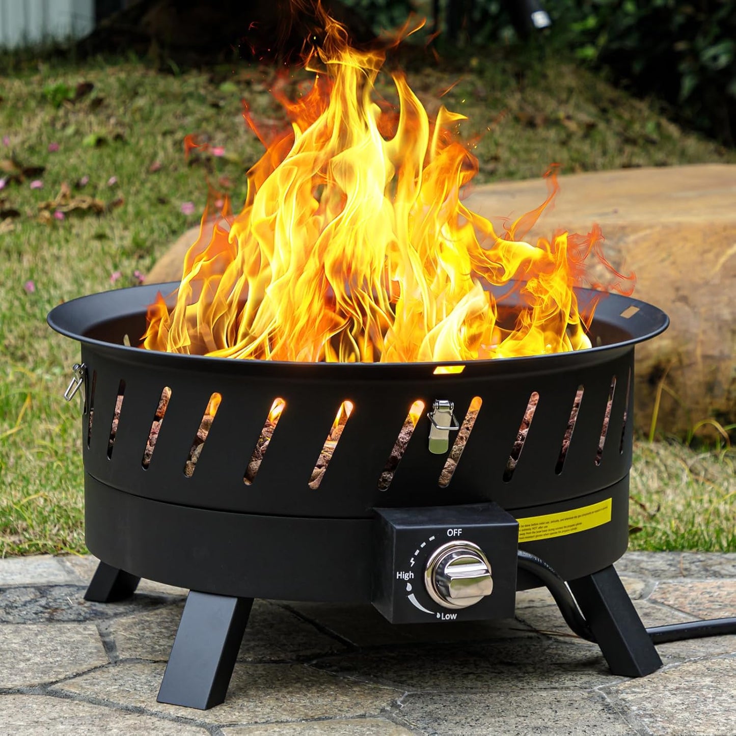 22 Inch Portable Propane Fire Pit for Camping and Patio Use