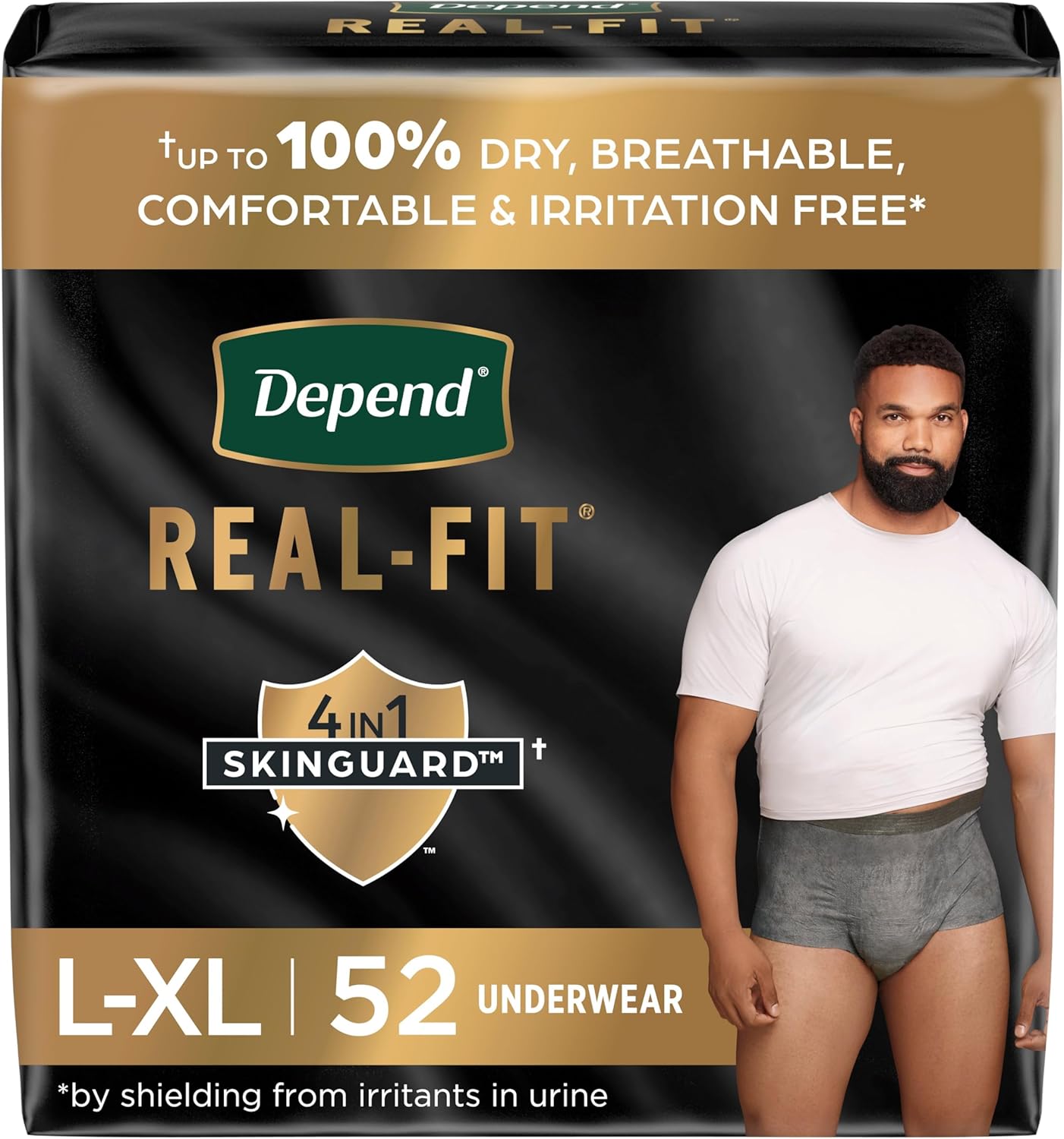 Depend Real Fit Incontinence Underwear for Men, Maximum Absorbency - Large/X-Large