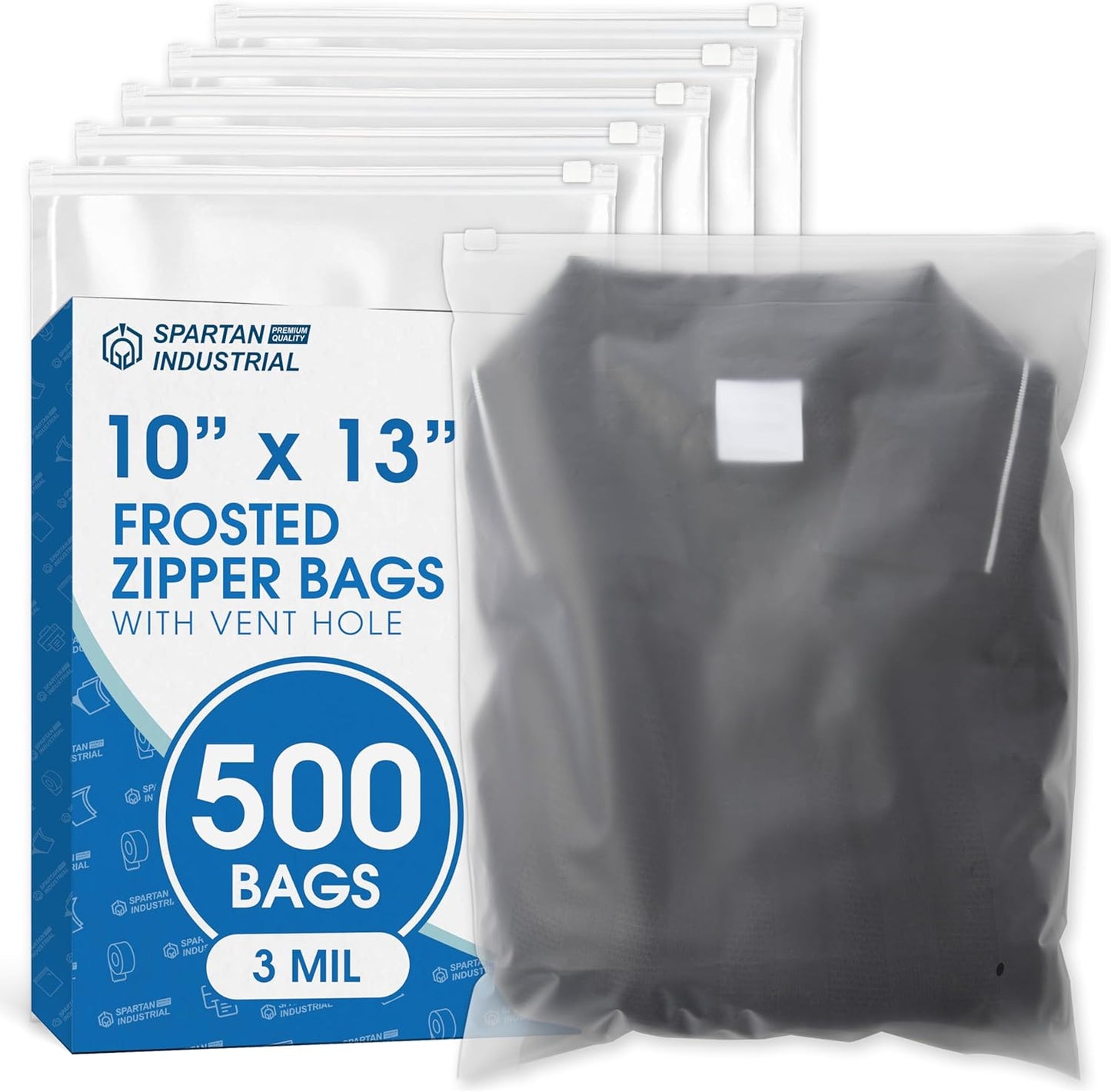 Spartan Industrial 10 X 13 Frosted Reclosable Zip Bags - 500 Count