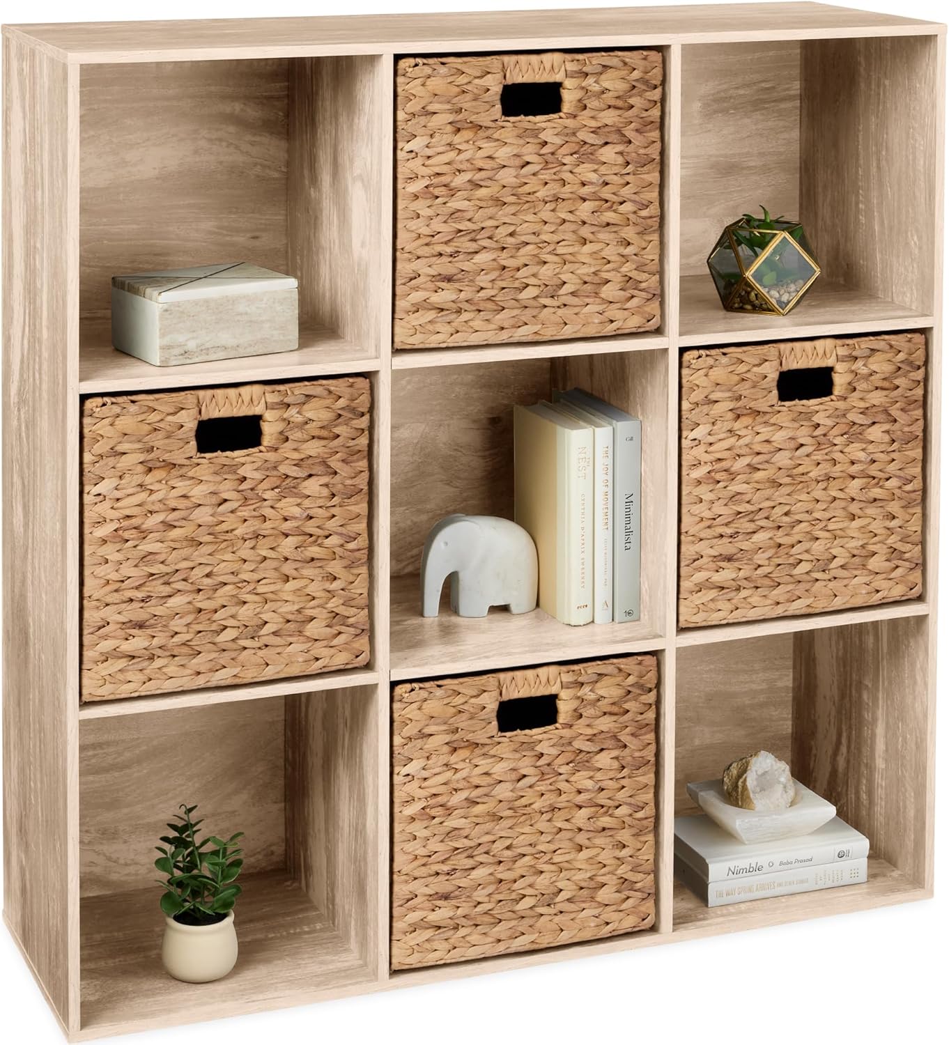 9-Cube Storage Organizer with Customizable Back Panels for Home