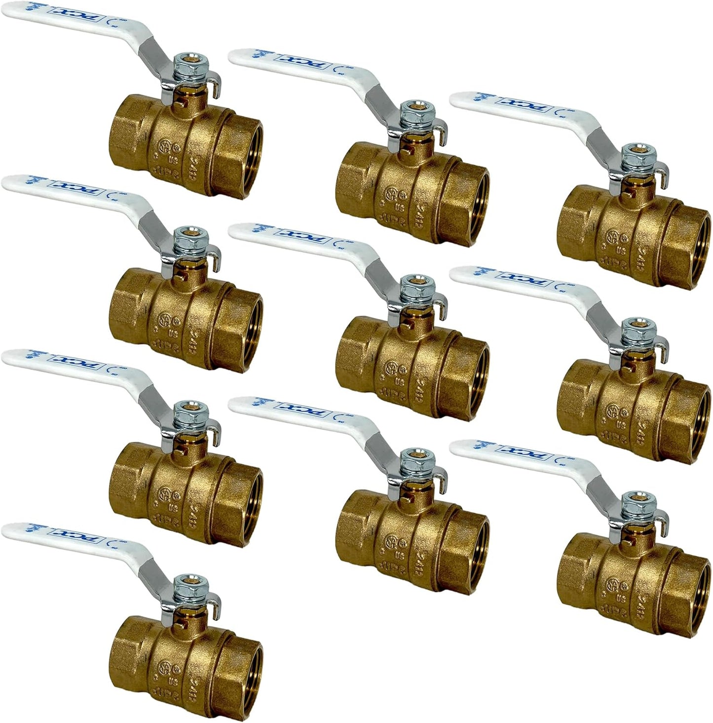 PROCURU 3/4-Inch FIP Heavy Duty Brass Ball Valve - 10-Pack