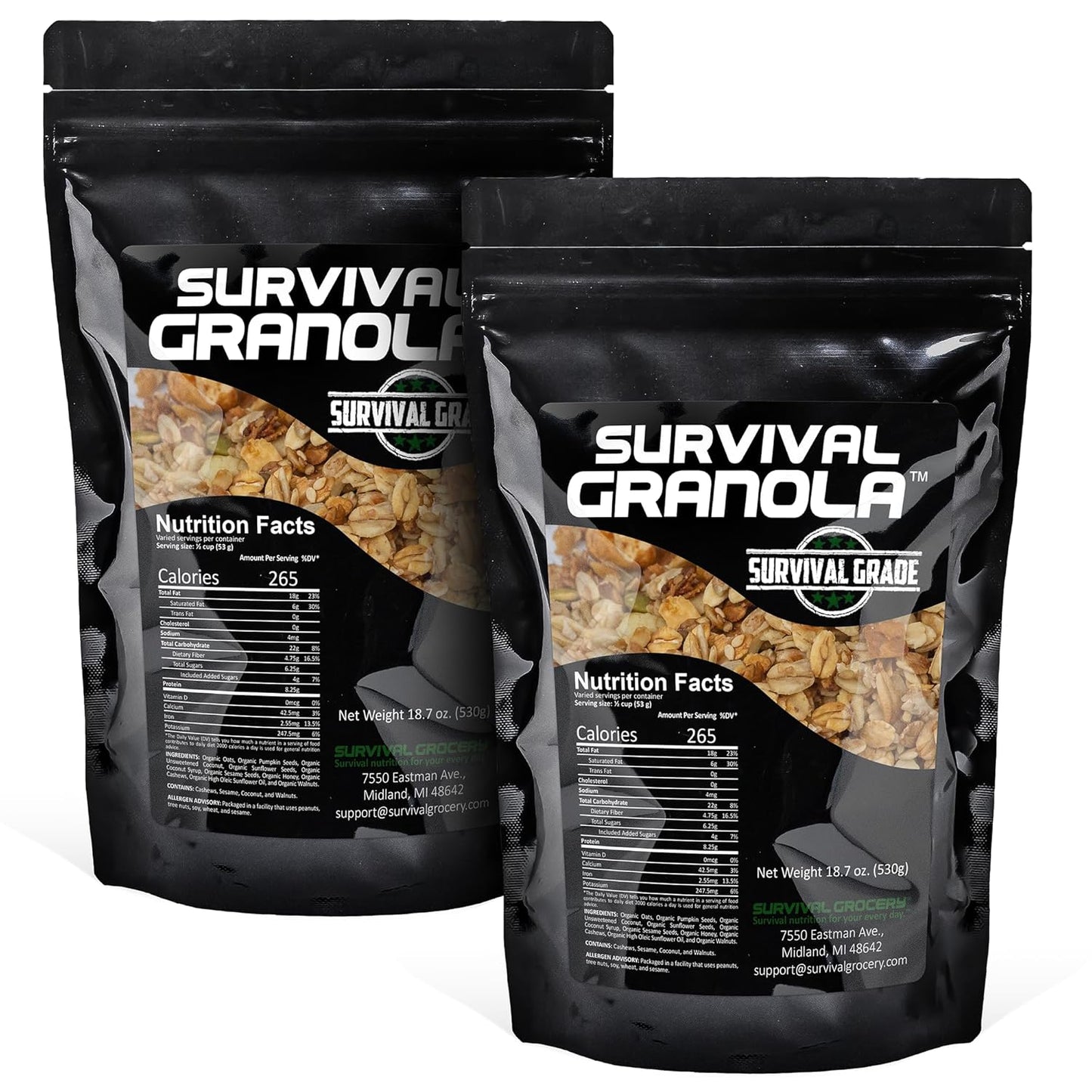 Survival Grocery Organic Ancient Grain Granola for Healthy Snacking