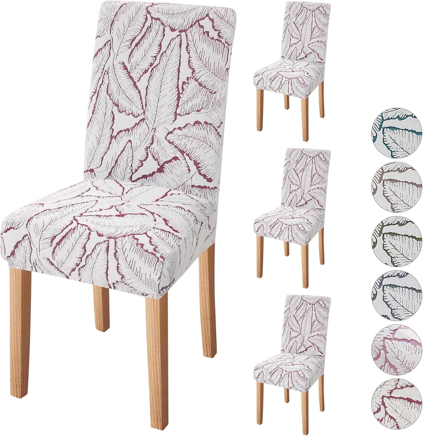 Solid Stretch Dining Chair Covers 4 Pack for Parson Chairs