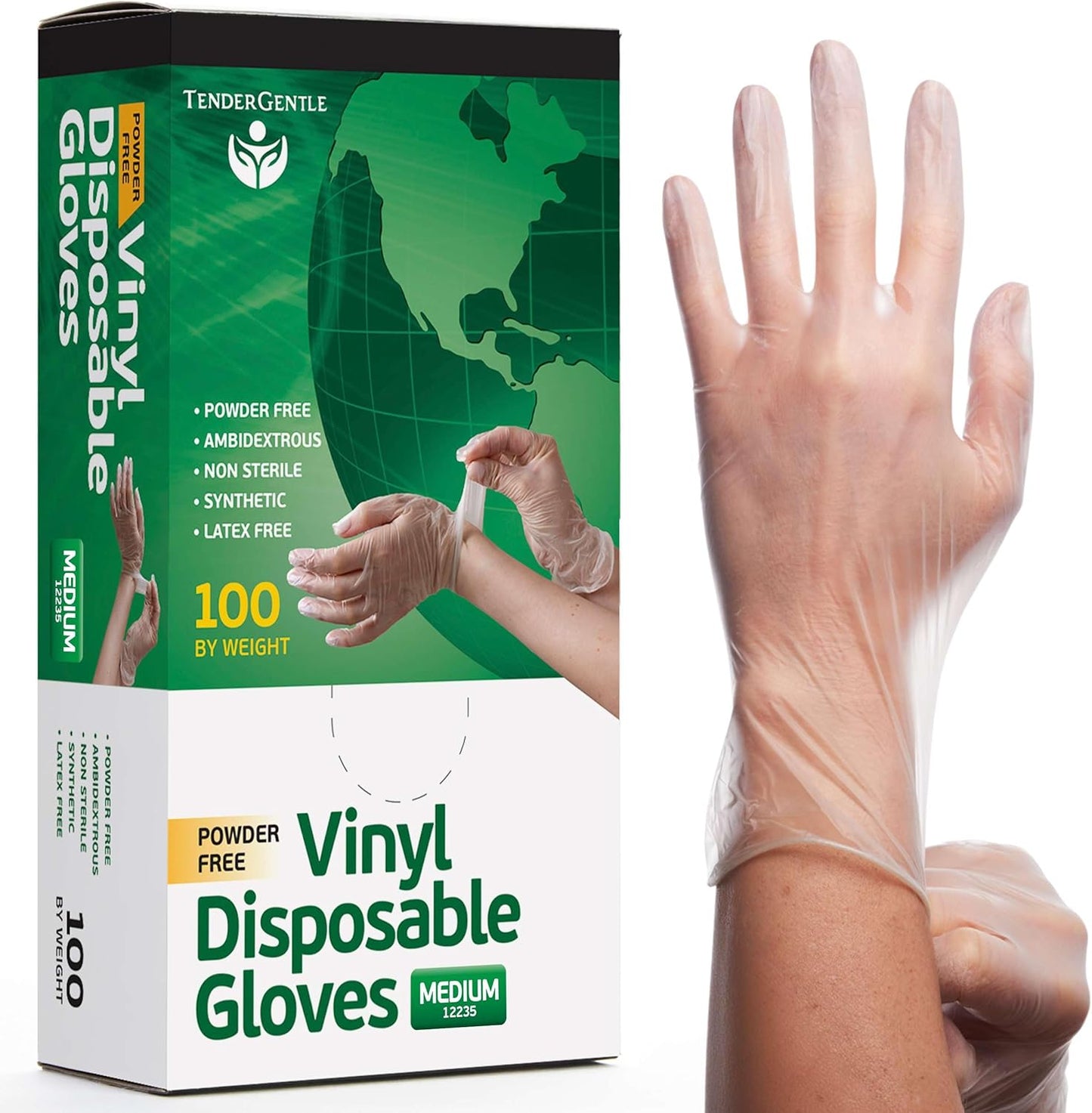 Clear Vinyl Disposable Gloves - Food Safe & Latex Free - TenderGentle