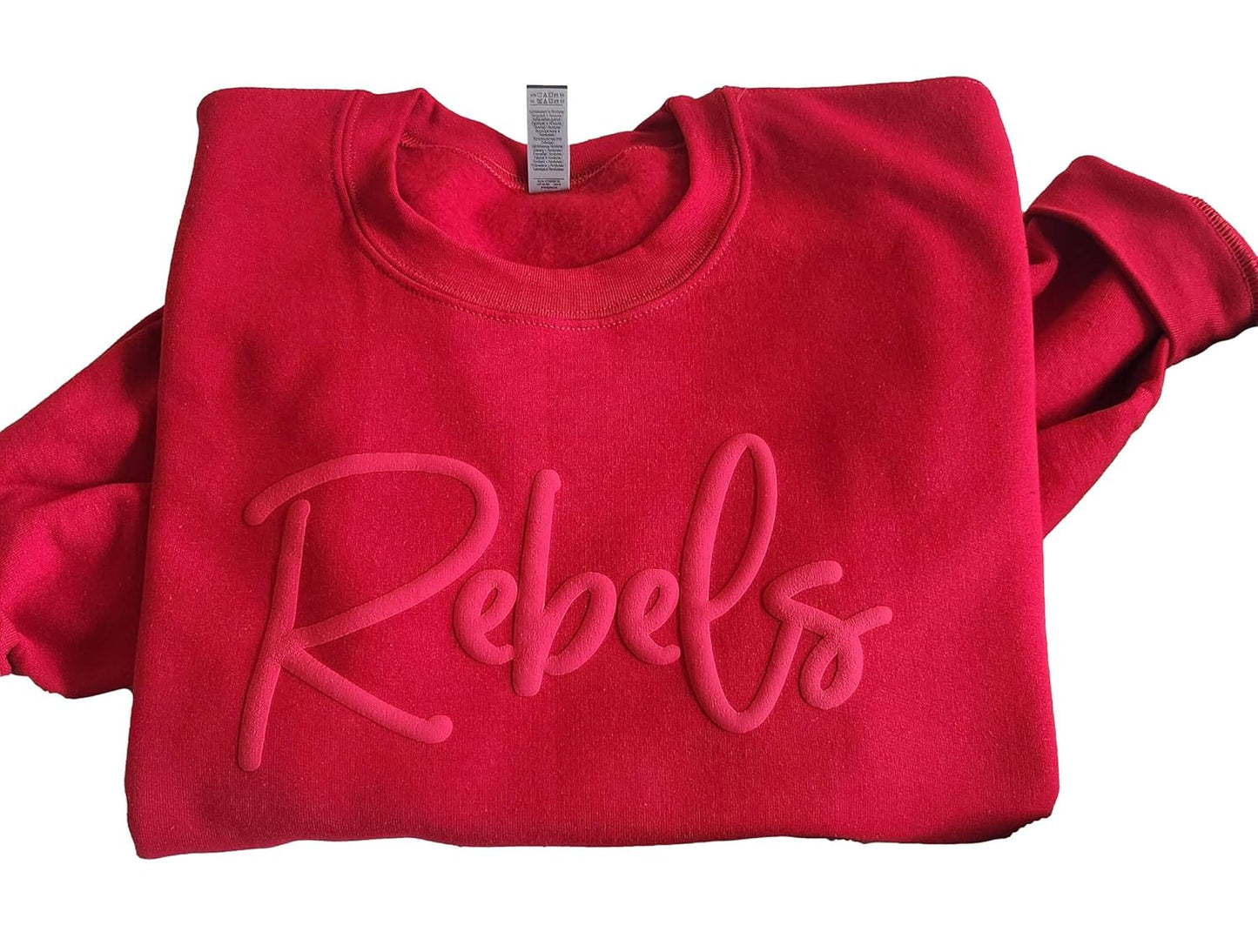 Custom Puff Print Mascot Sweatshirt - Handmade School Spirit