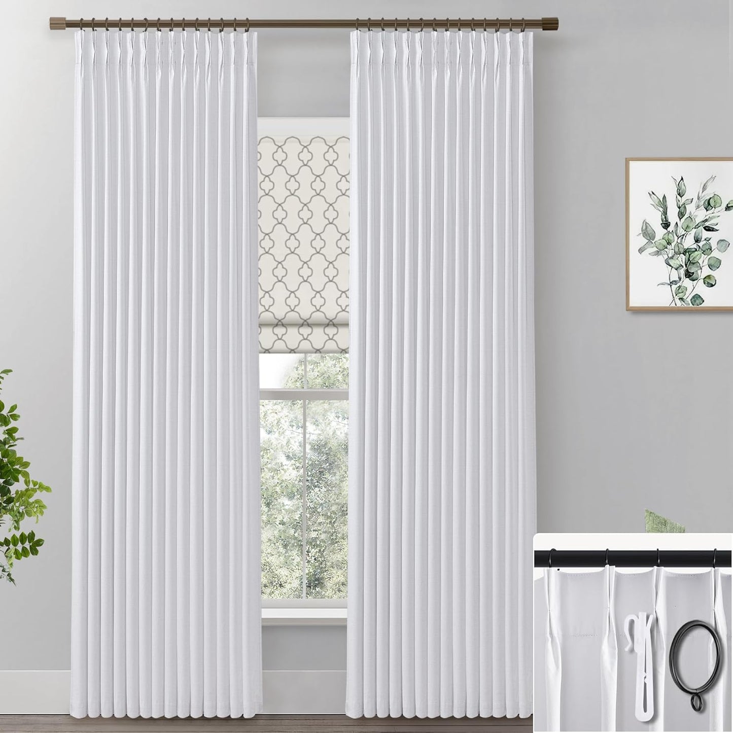 SHINELAND 108 Ceiling-Mount Blackout Curtains