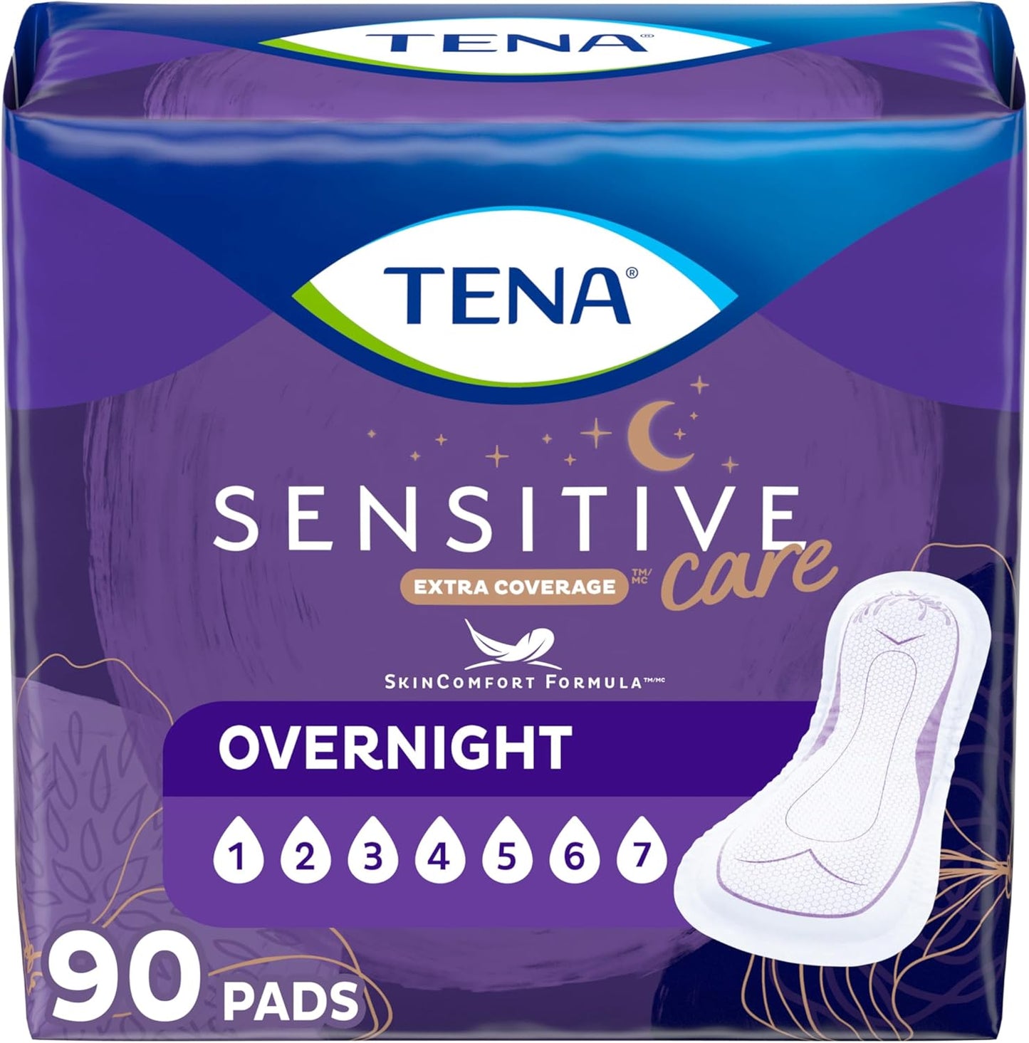 TENA Sensitive Care Incontinence Pads for Overnight Protection