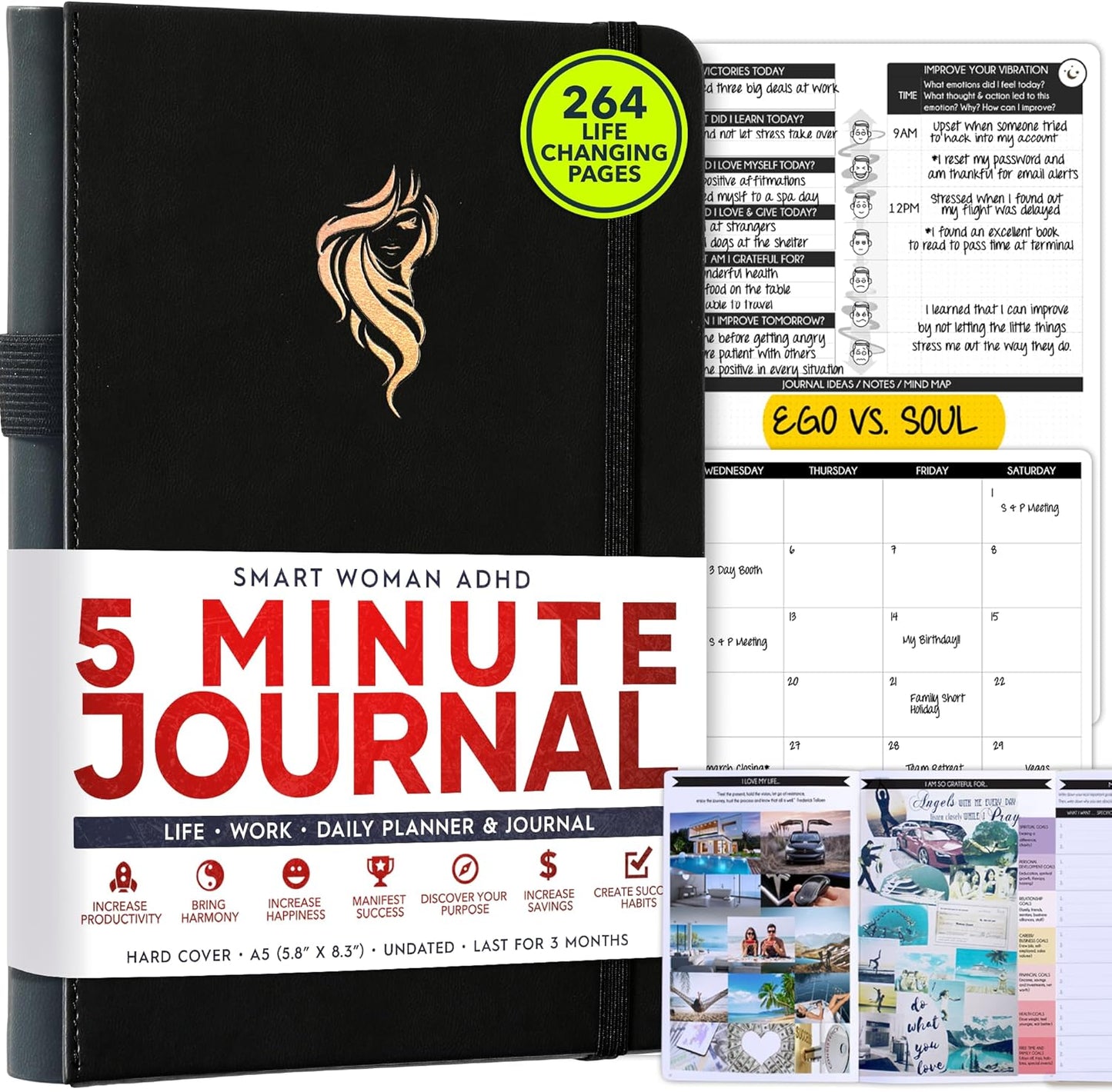 ADHD Planner for Adults - 90-Day Daily Journal for Positivity