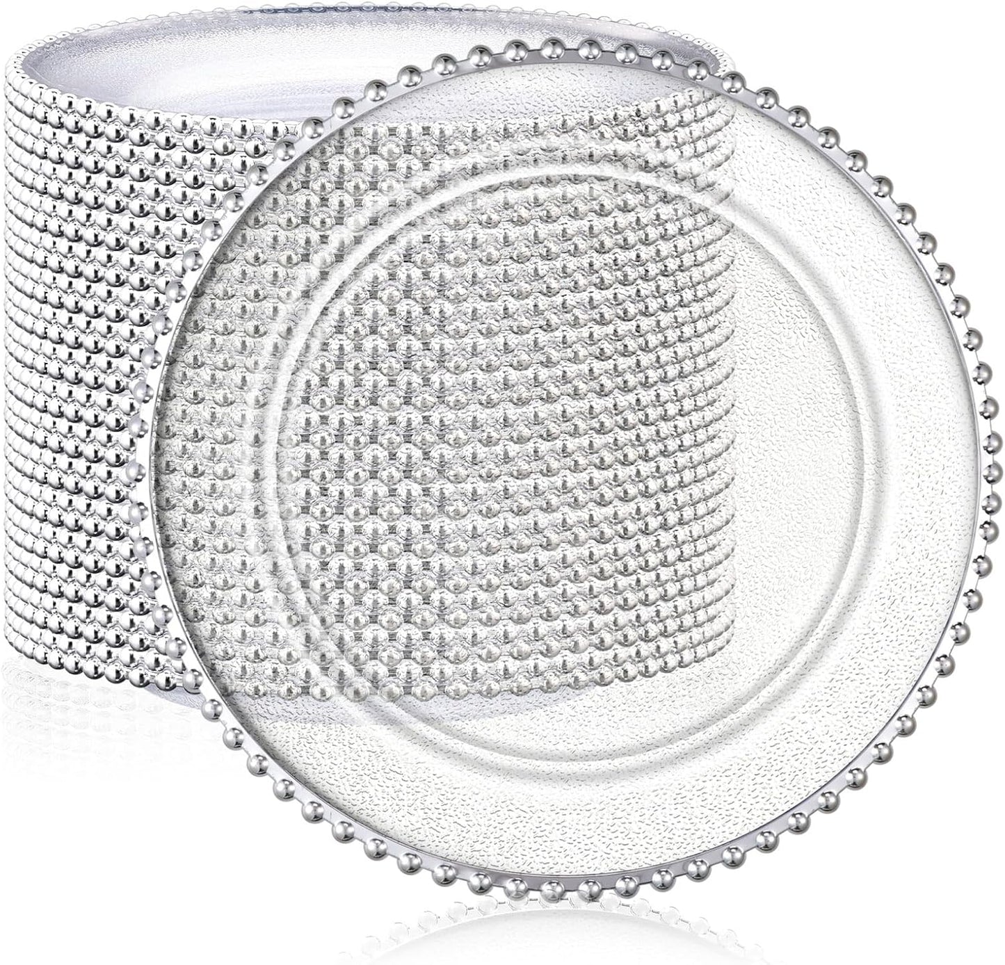 50 Pack Clear Charger Plates for Elegant Table Settings