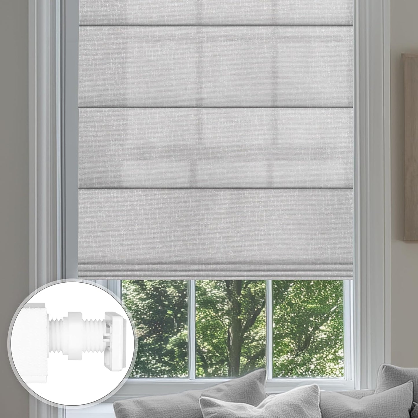 No Drill Roman Shades for Windows - Easy Installation and Privacy