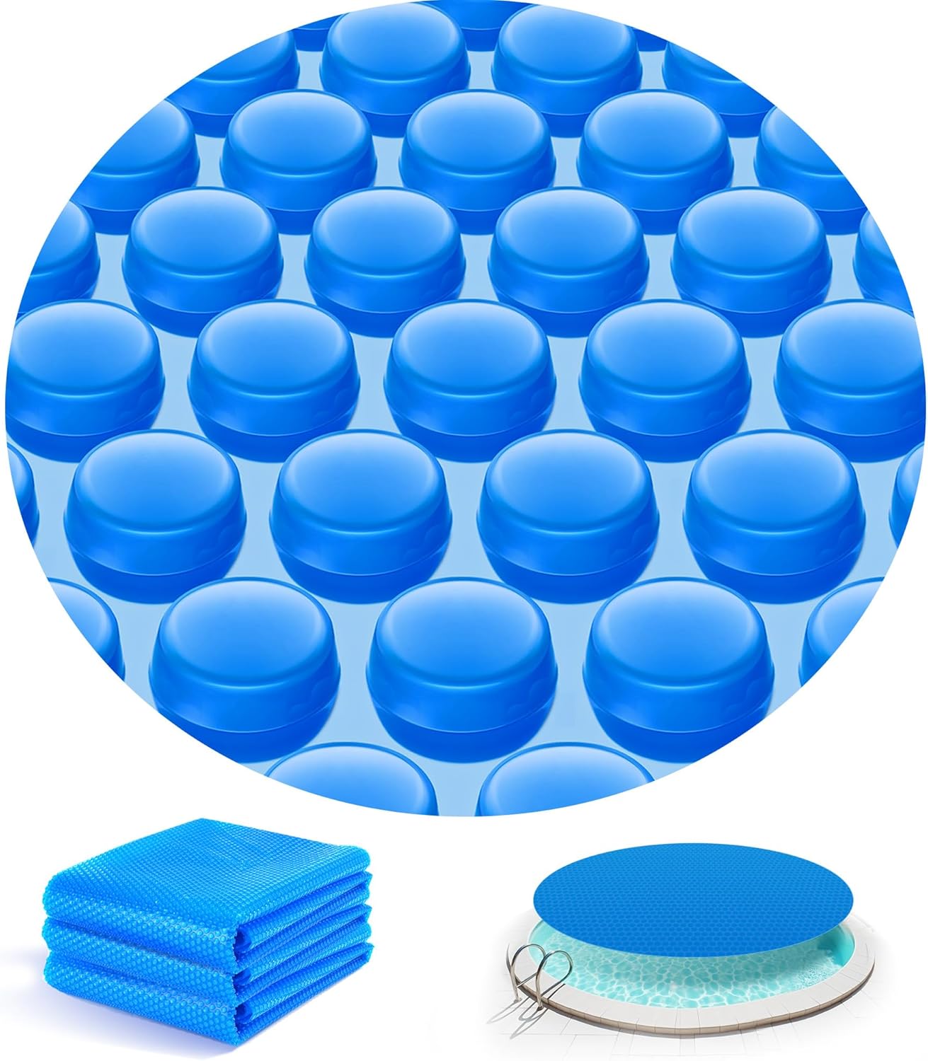 16 Mil Solar Pool Cover for 21ft Round Pools - Ultra Thick & Durable