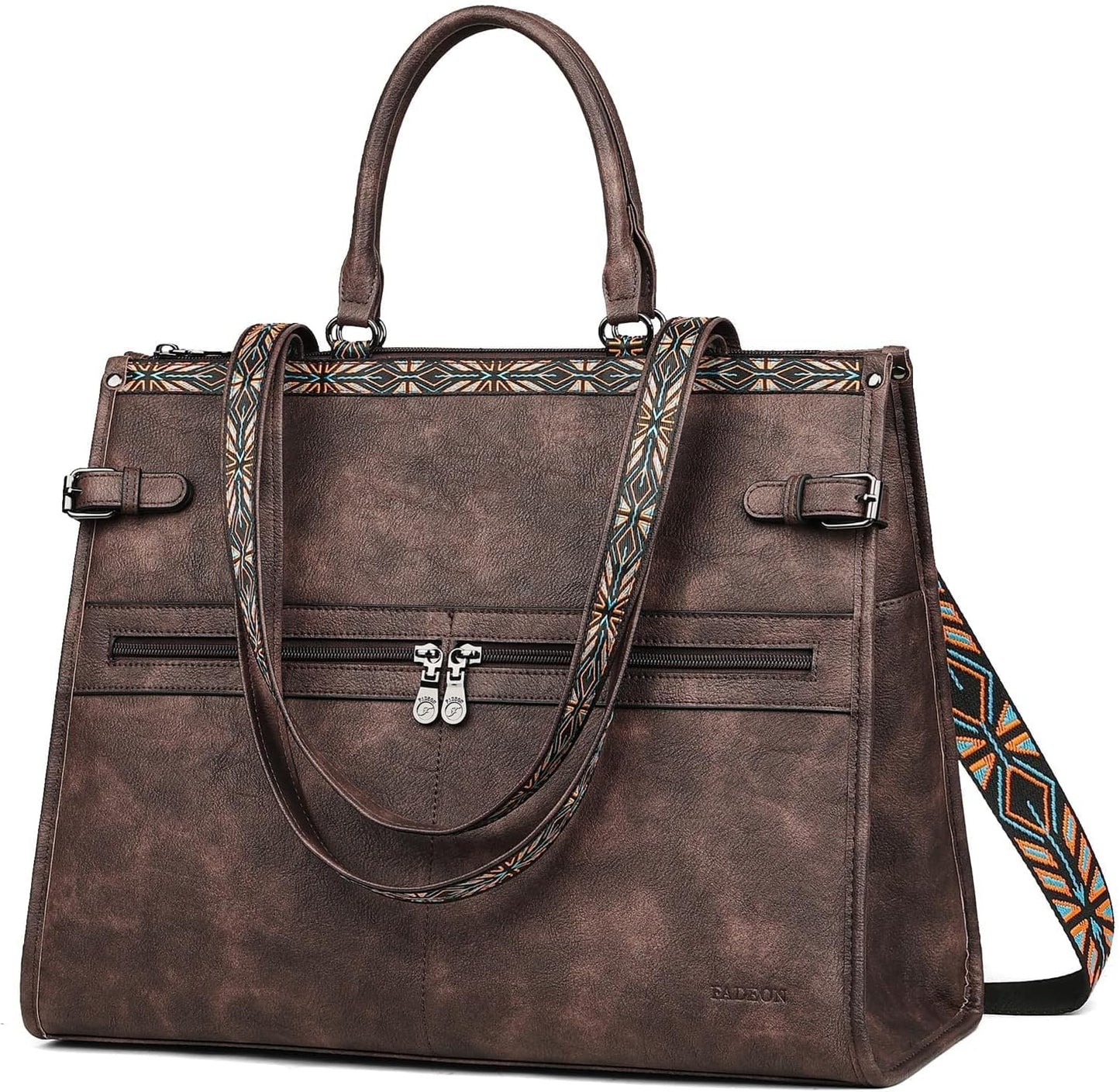 FADEON Laptop Bag for Women: Stylish PU Leather Tote Backpack