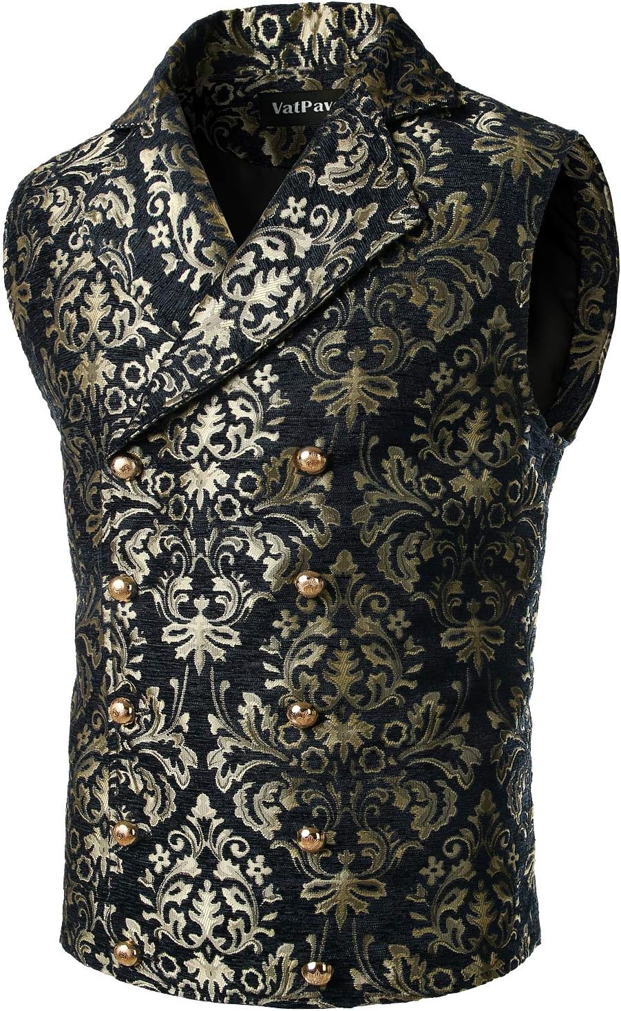 VATPAVE Mens Victorian Double Breasted Vest for Gothic Style