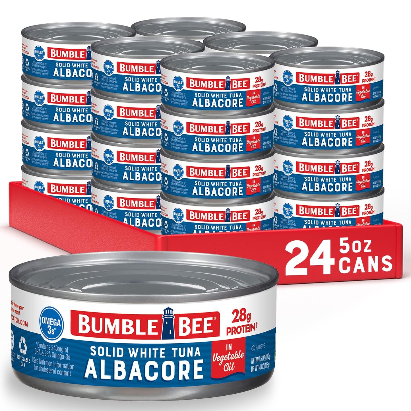 Bumble Bee Solid White Albacore Tuna in Oil, 5 oz Can Pack of 24