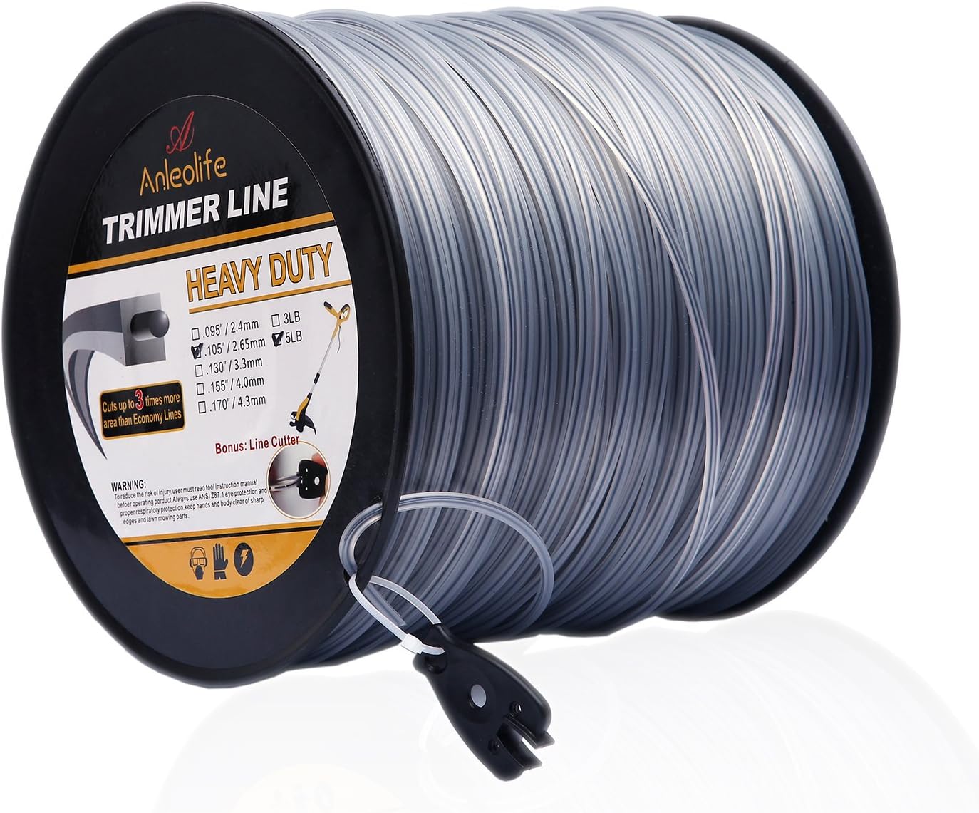 5-Pound Heavy Duty Square Trimmer Line with Bonus Cutter Tool