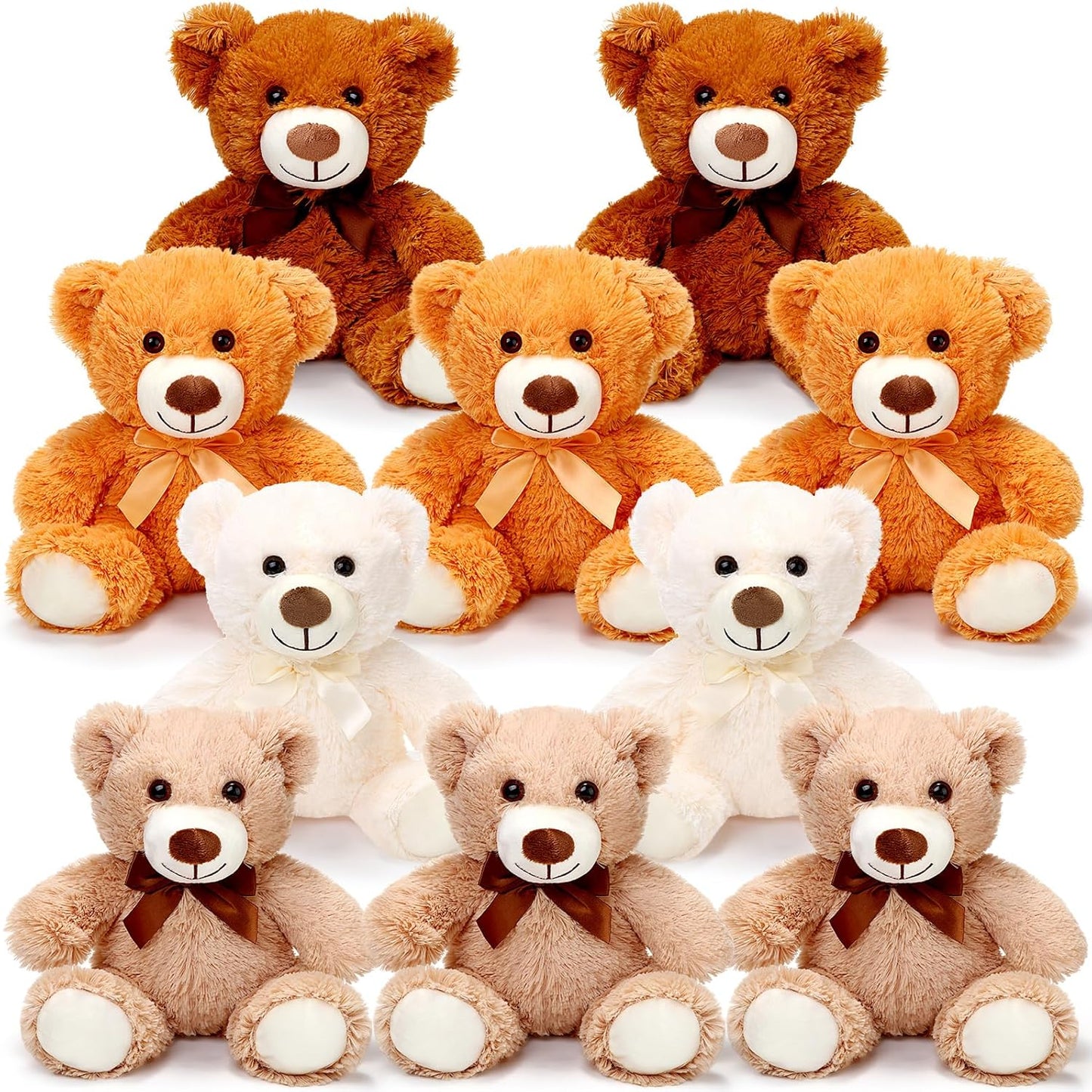 10 Pcs Bears Bulk Stuffed Animal Plush Toys for All Ages